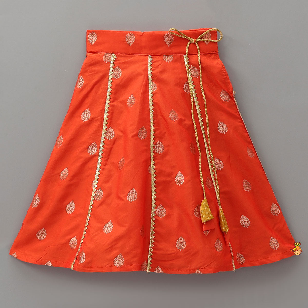 Pre Order: Hem Cut Crop Top And Contrasting Lehenga