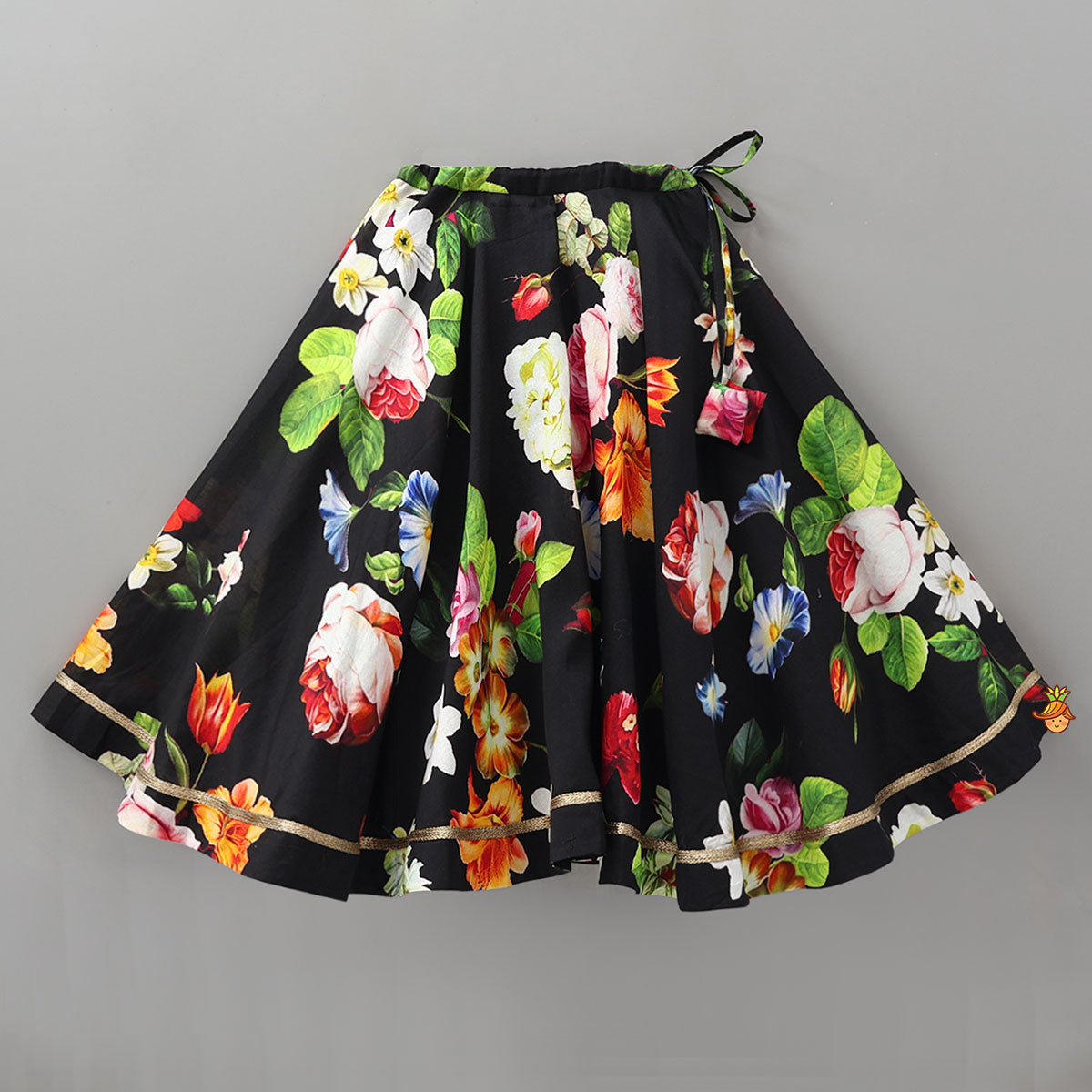Pre Order: Elegant Floral Printed Top And Lehenga With Net Dupatta