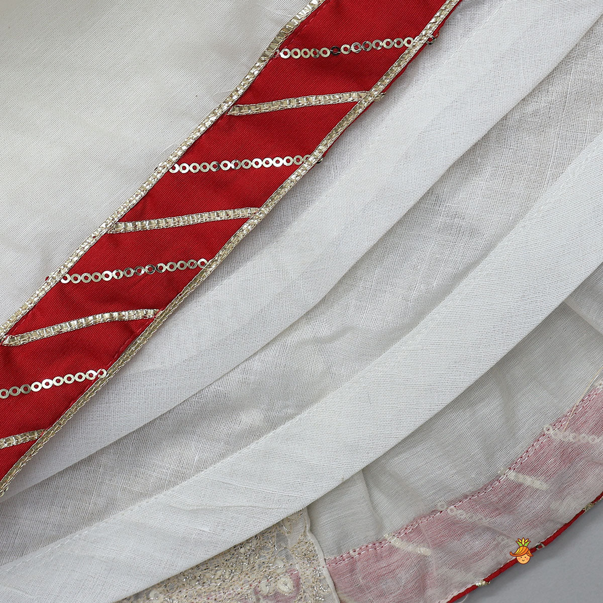 Pre Order: Round Neck Crop Top And Embroidered Lehenga With Dupatta