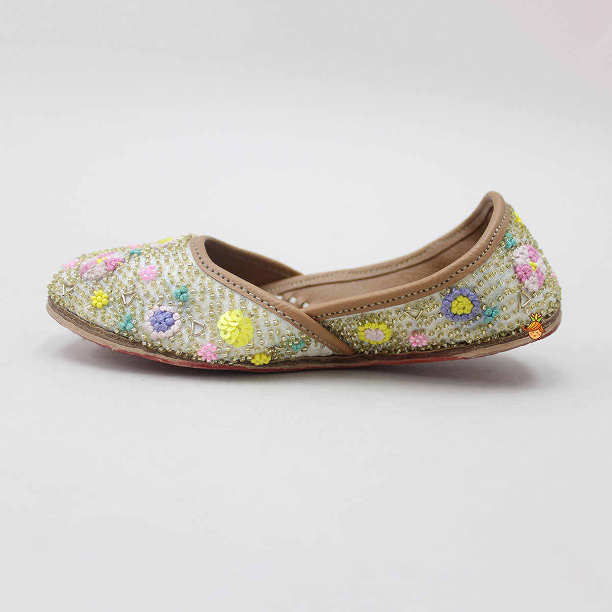 Multi Colour Thread And Bead Work Jutti