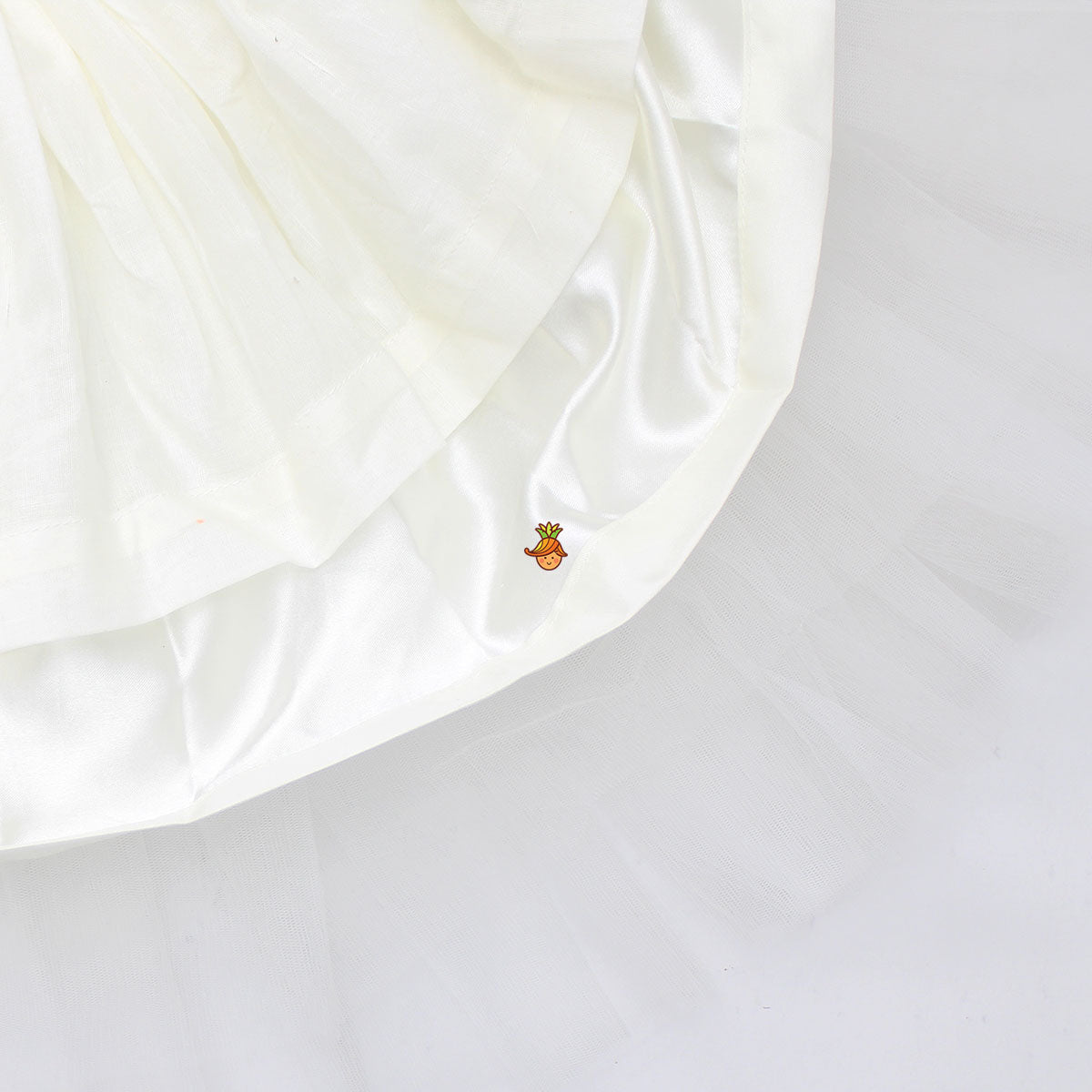 Rainbow and Pearl Detailed White Party Dress