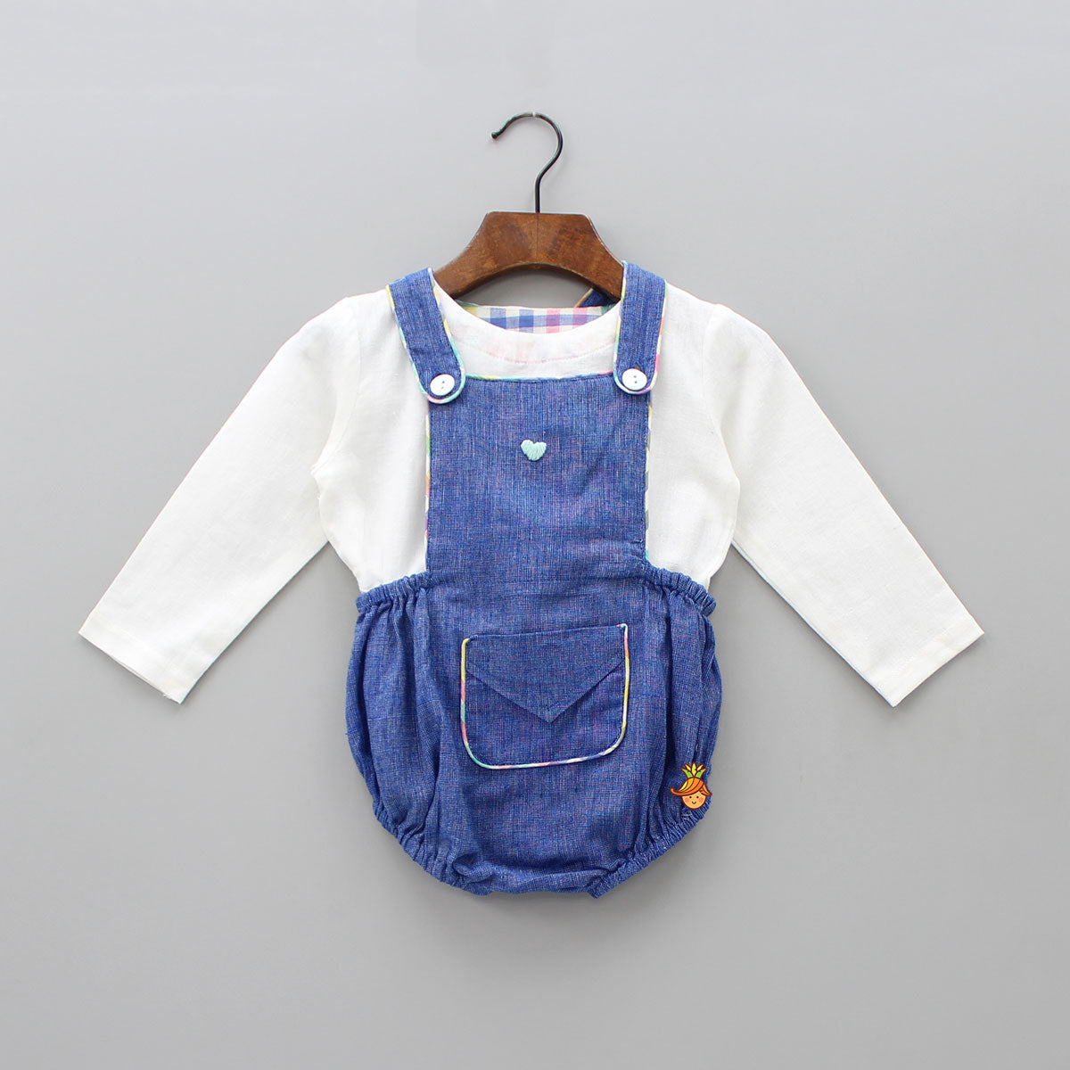 Pre Order: Cute Dungaree Style Bodysuit Set