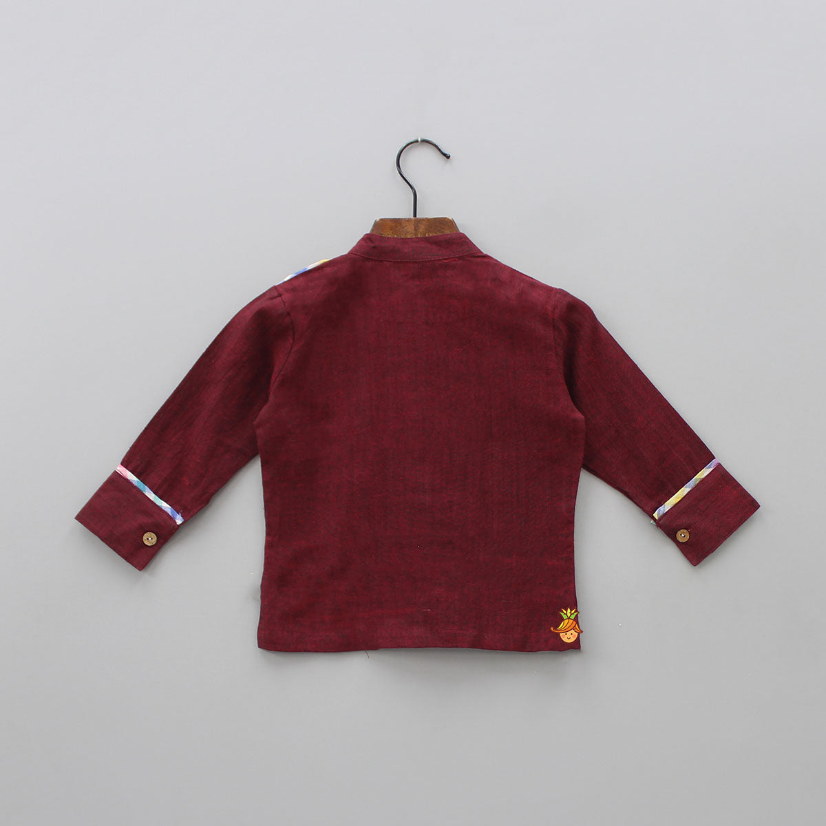 Pre Order: Maroon Heart Patch Detailed Shirt