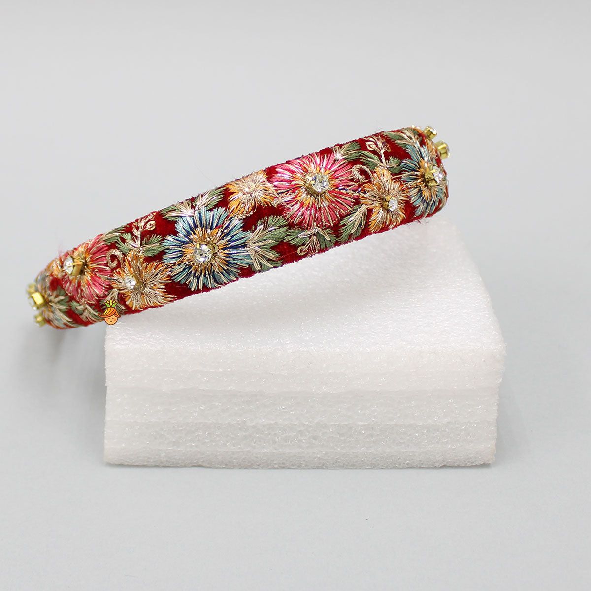 Cute Red Velvet Embroidered Hair Band