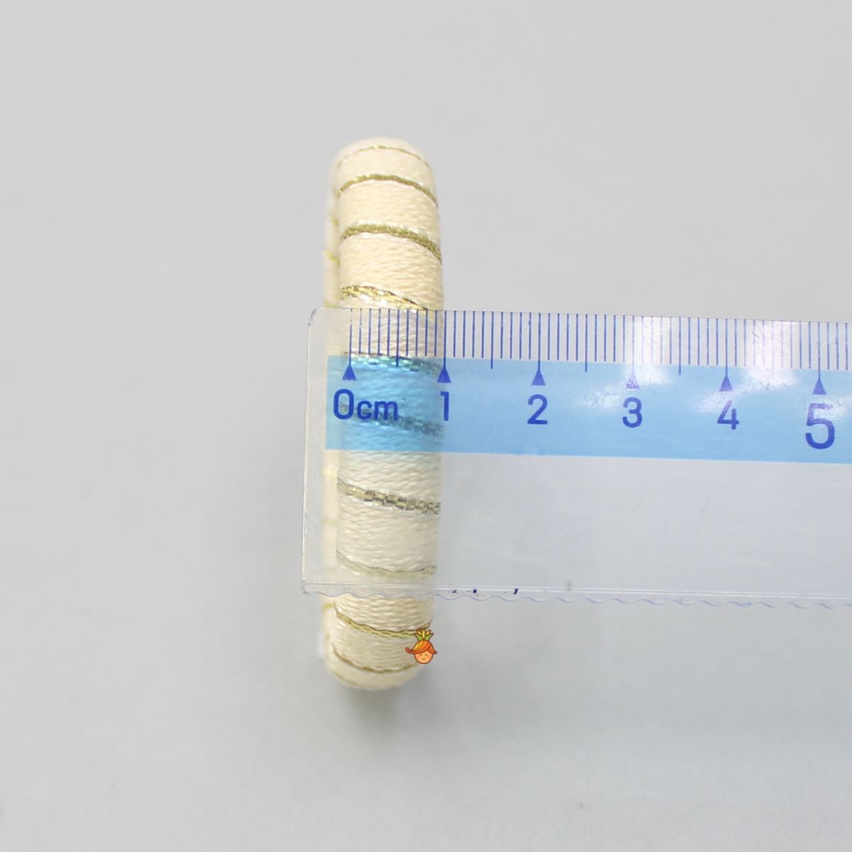 Pale Yellow Thread And Gota Lace Work Bangle - Set Of 4