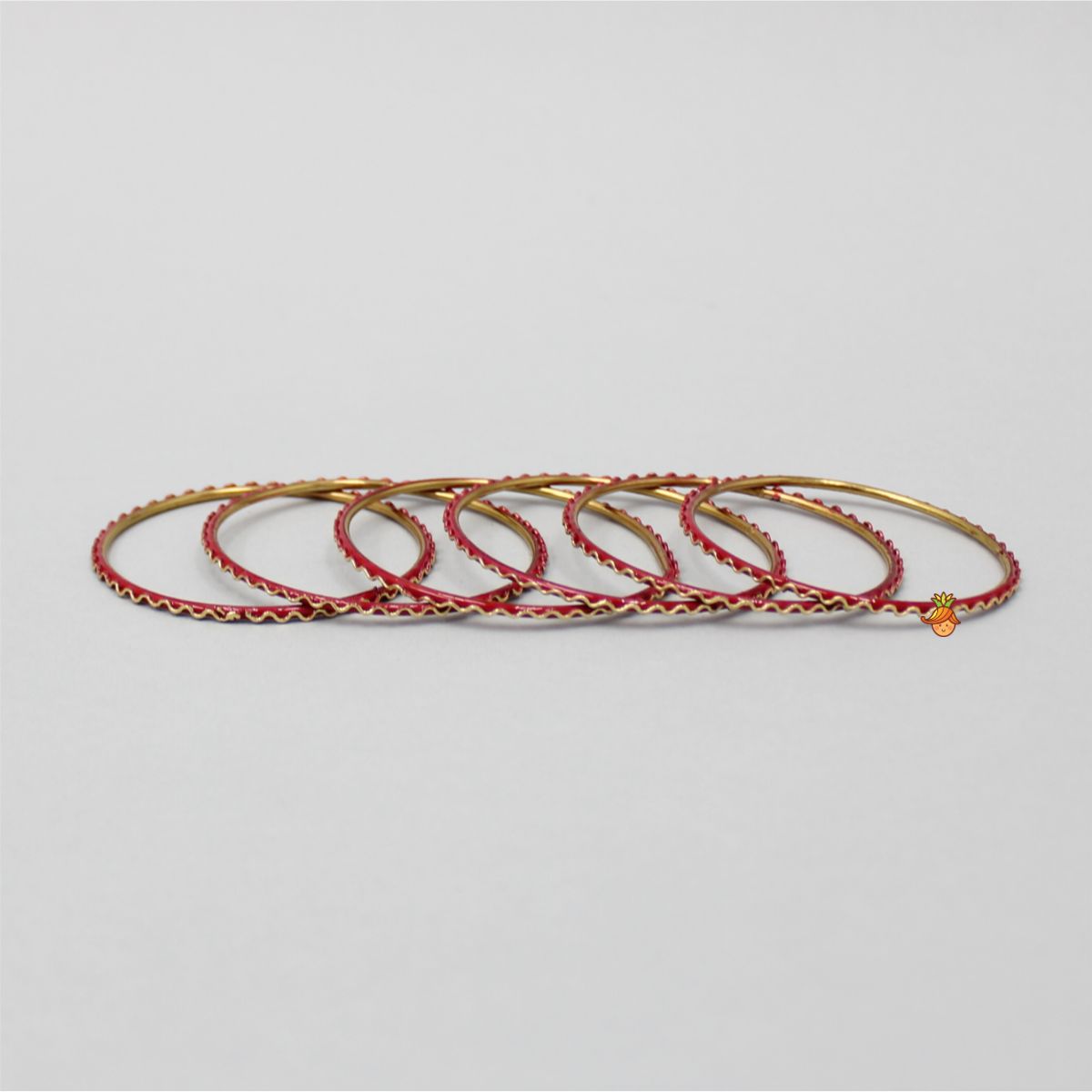 Wave Design Red Bangles - Set Of 12