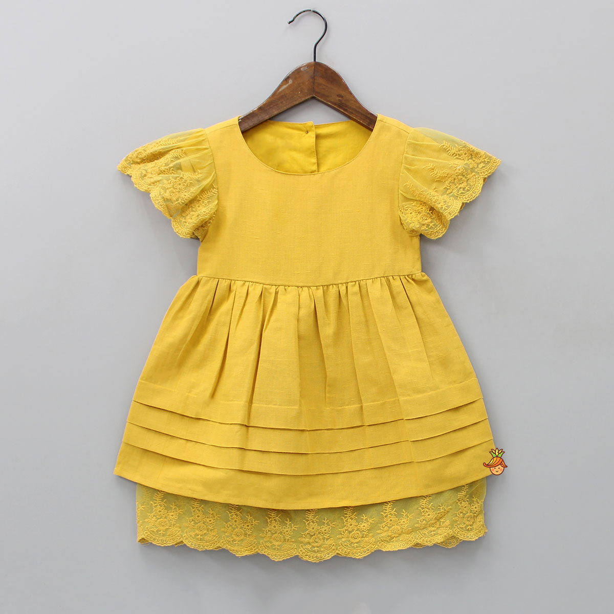 Pre Order: Fancy Lace Detailed Dress At Hems