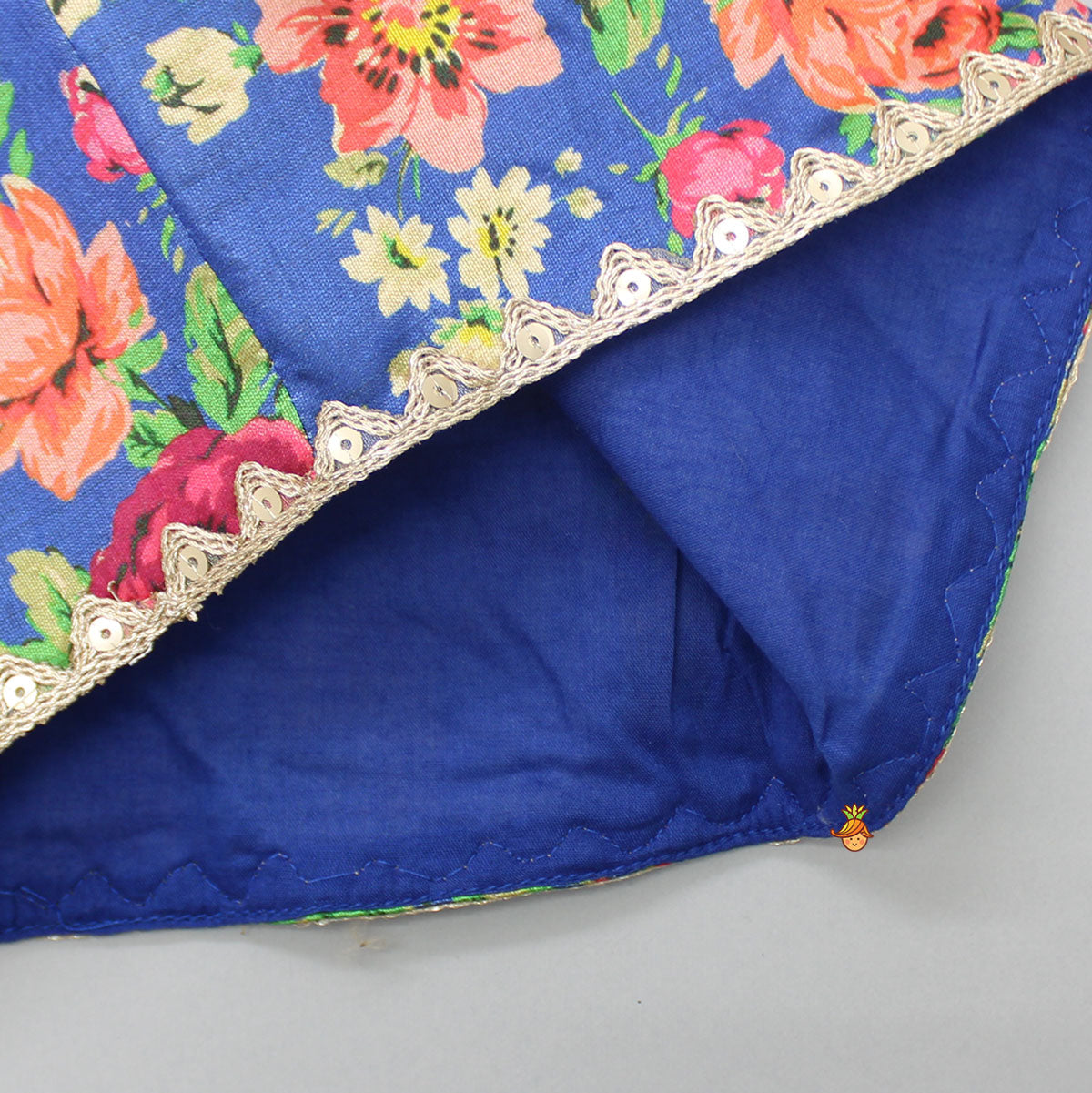 Silk Floral Top With Detachable Sleeves And Lehenga