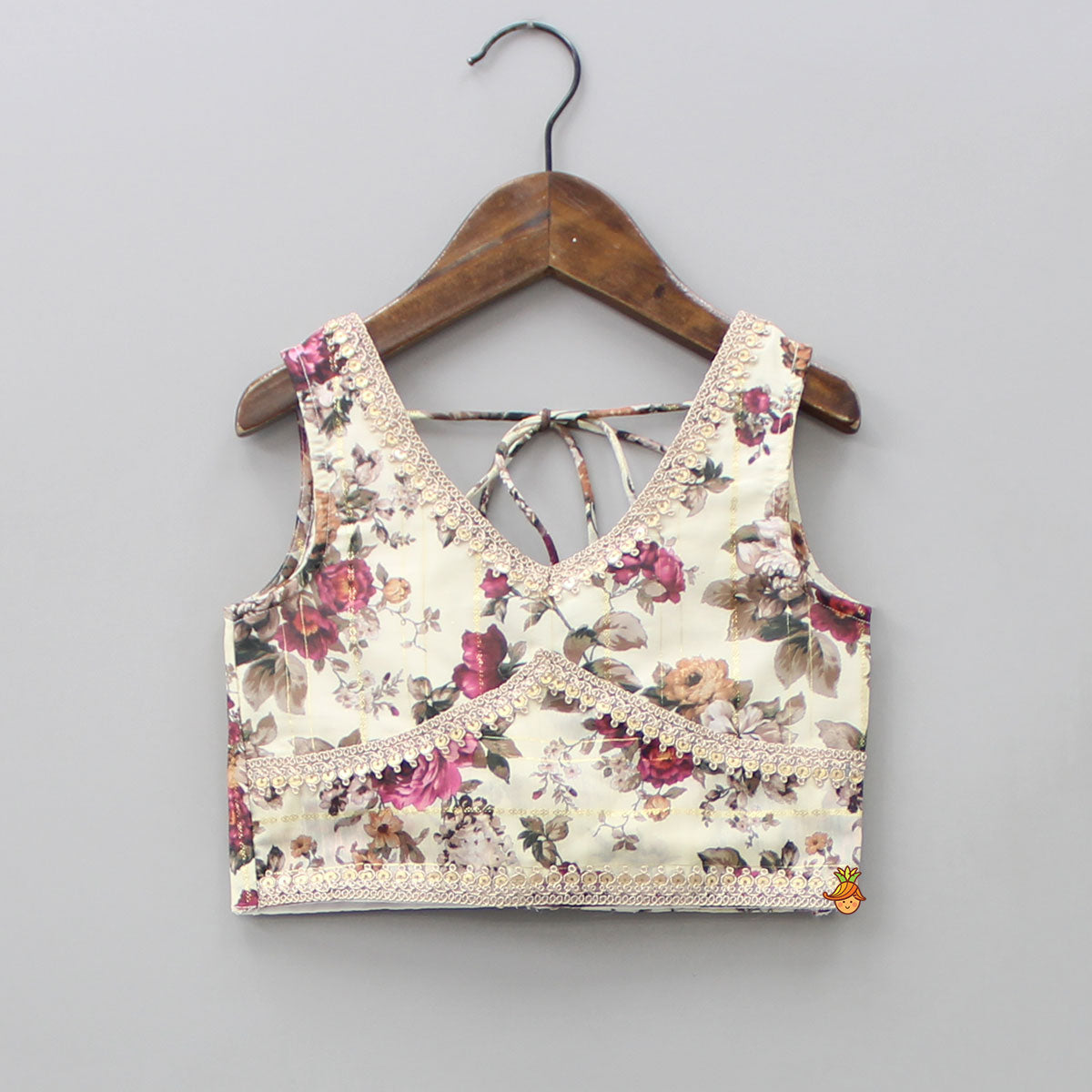 Lurex Striped Floral Printed V Neck Top And Patiala With Stylish Net Off White Dupatta