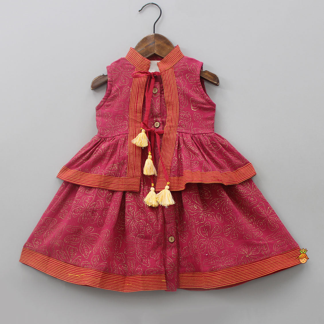 Hand Block Printed Front Open Jacket Style Kurti