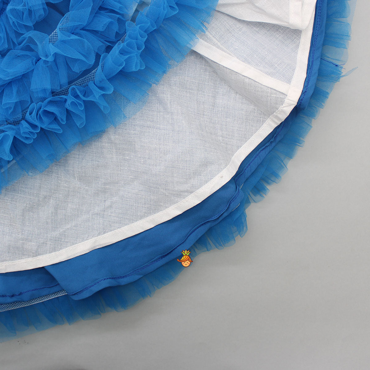 Swirl Frilled One Shoulder Blue Dress