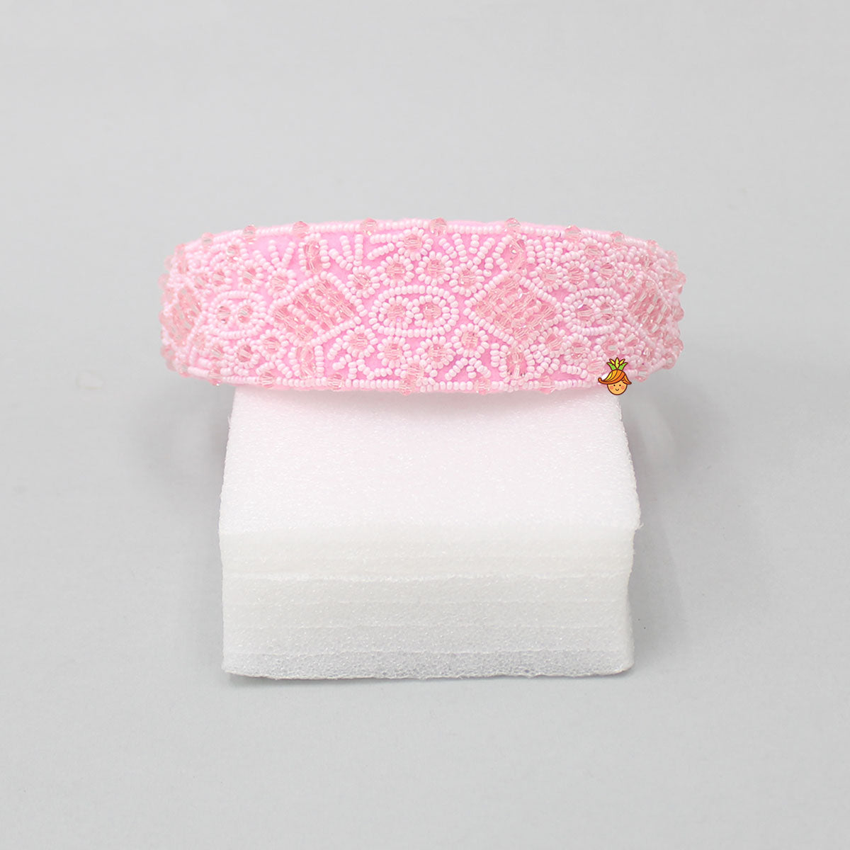 Hand Crafted Pink Beaded Hair Band
