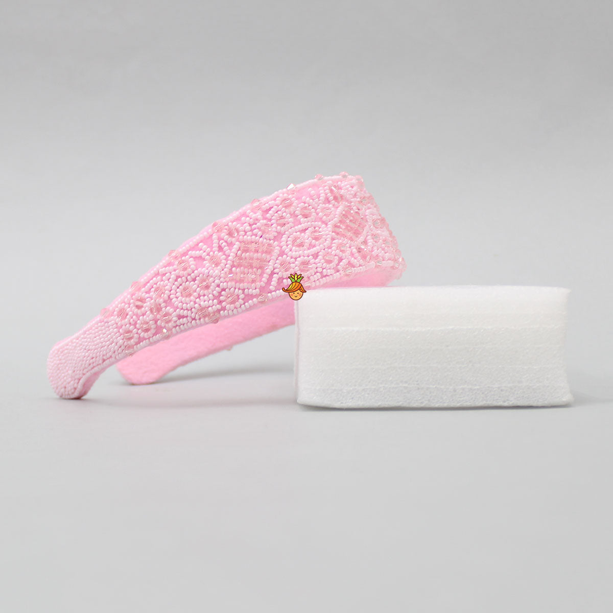 Hand Crafted Pink Beaded Hair Band