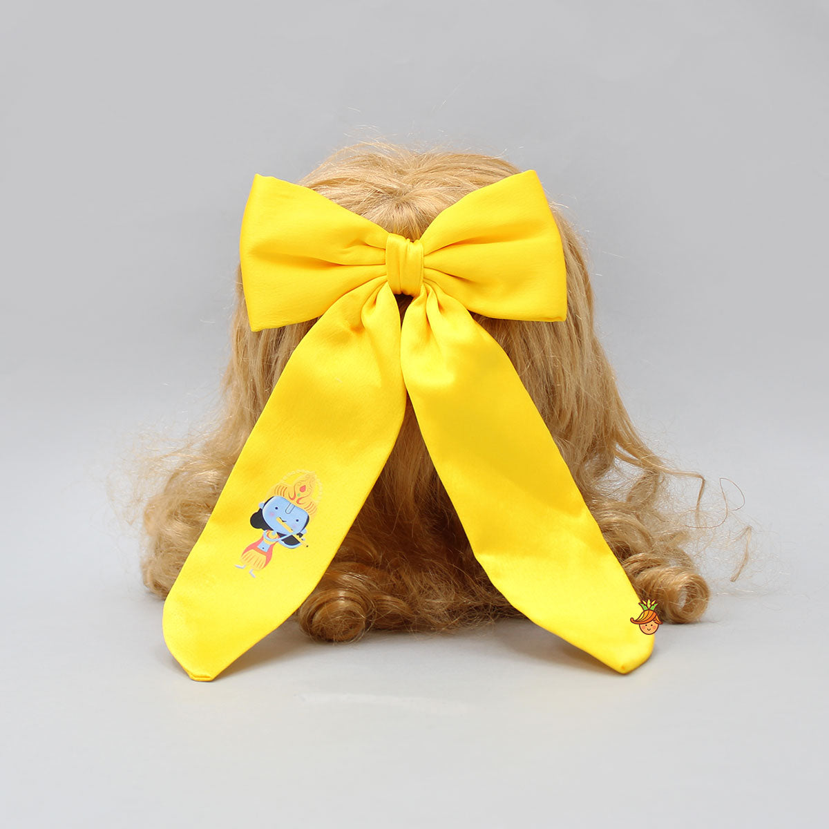 Cute Krishna Printed Yellow Bowie Hair Clip