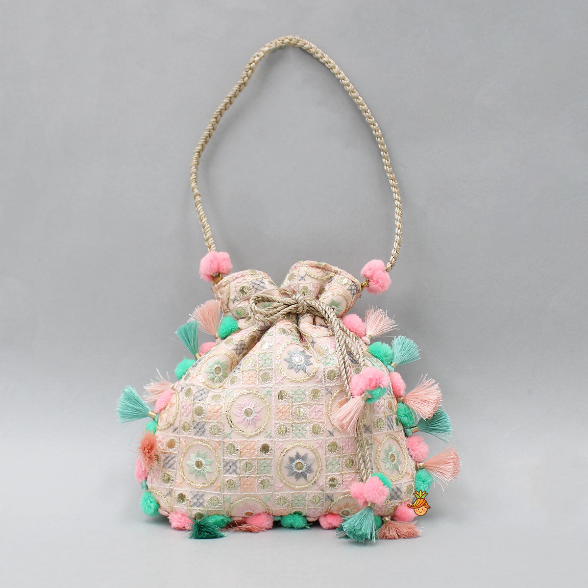 Pre Order: Lovely Sequins And Thread Work Potli Bag