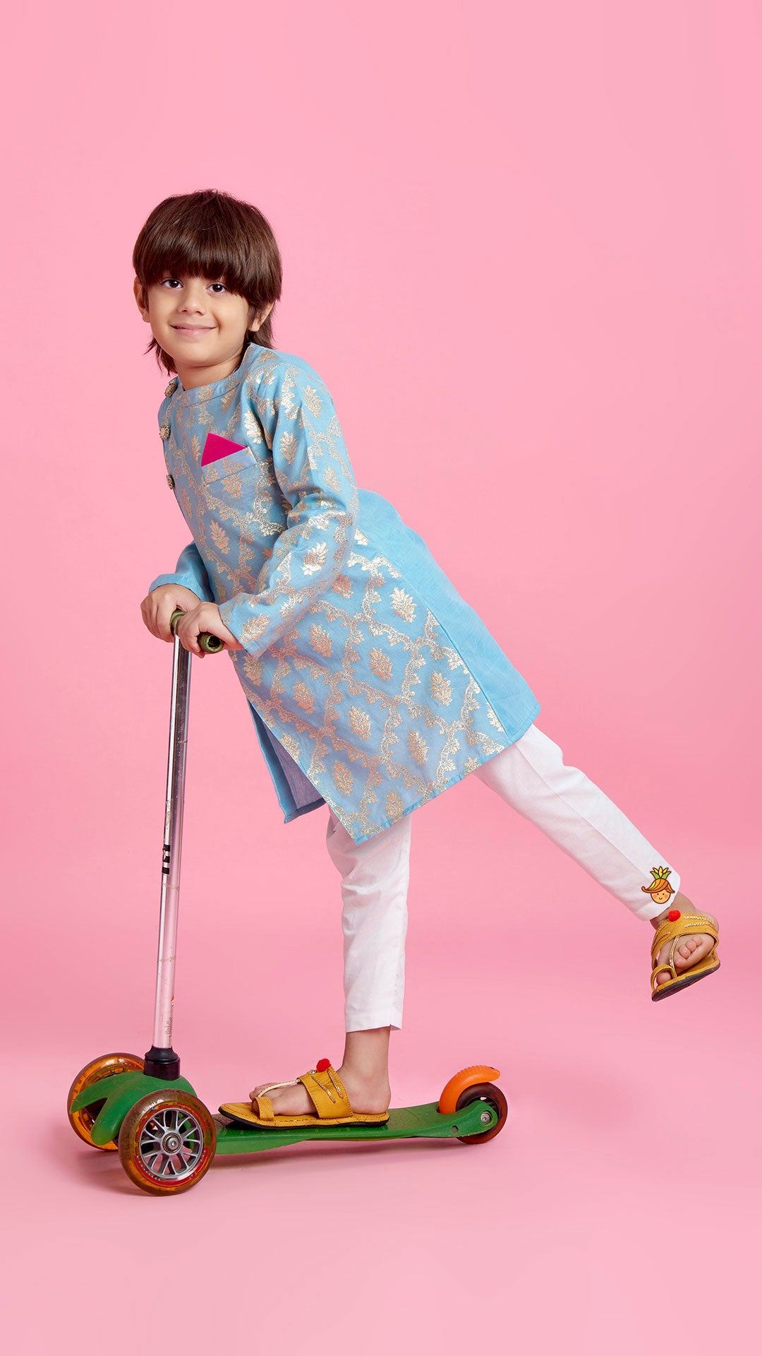Zari Brocade Embroidered Stylish Kurta And Pyjama