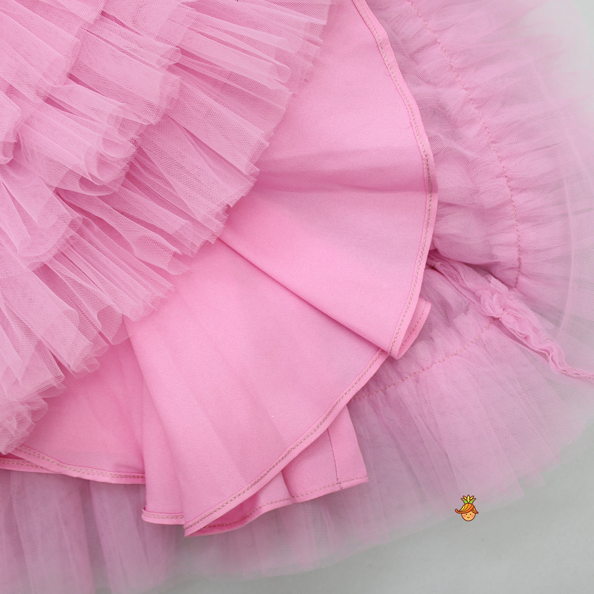 Pre Order: Sequins Beautified Layered Bottom Pink Dress