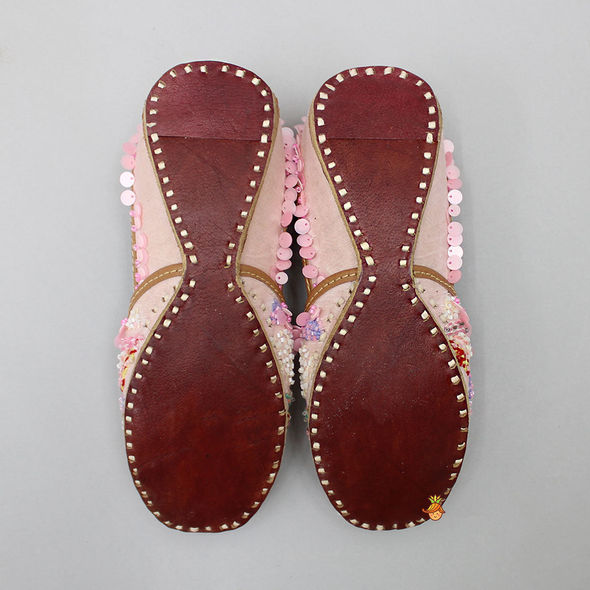 Pretty Pink Embroidered Jutti