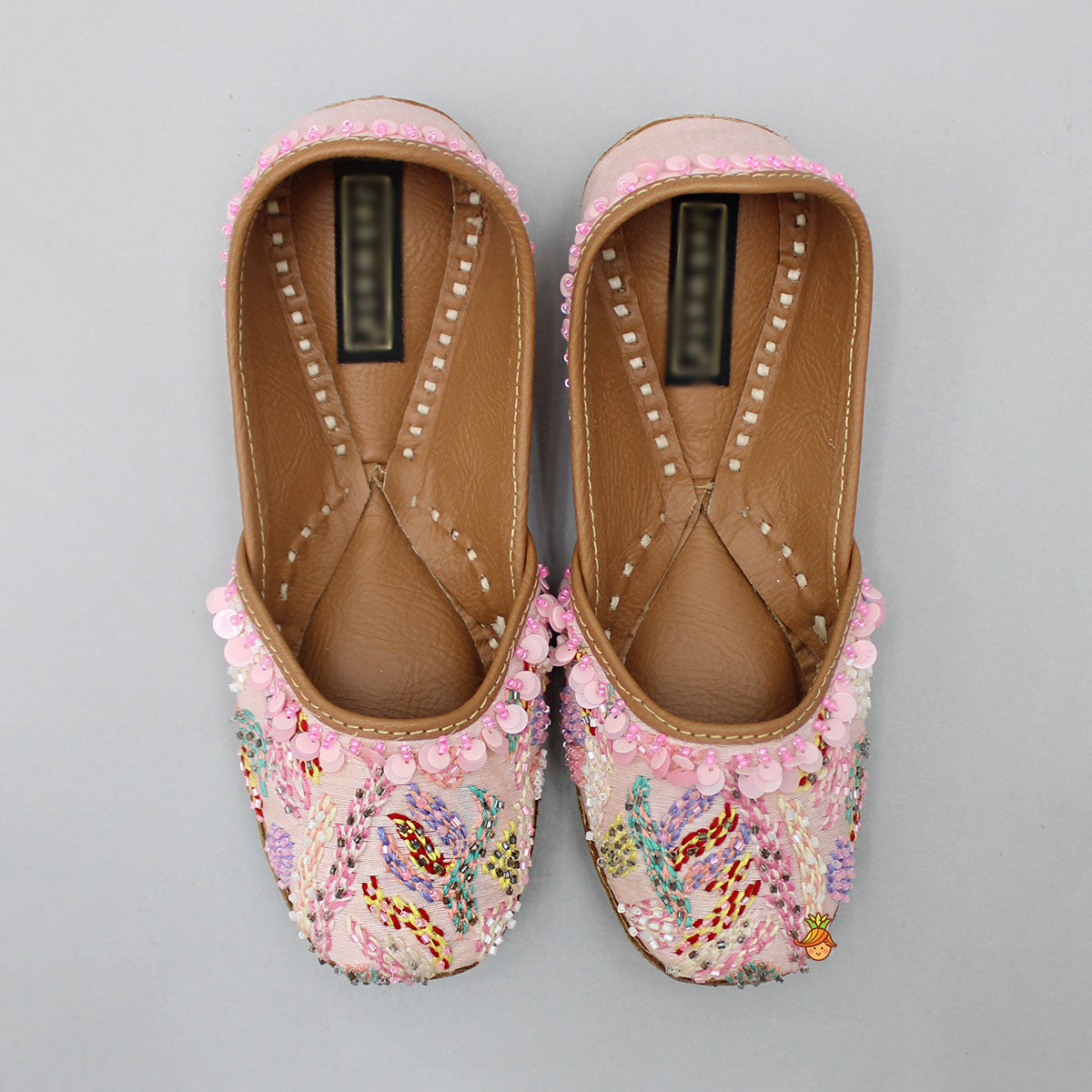 Pretty Pink Embroidered Jutti