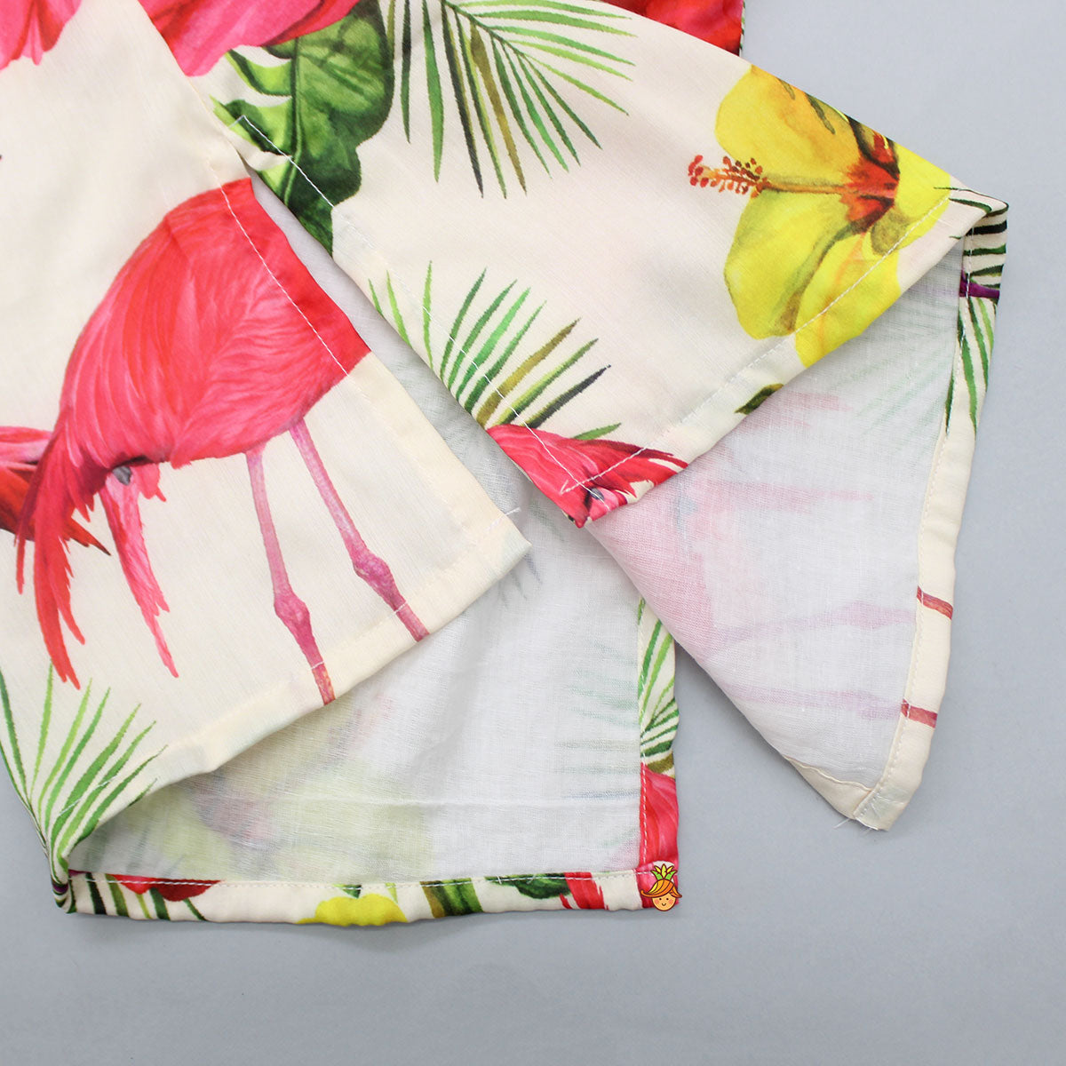 Tropical Floral And Swan Printed Kurta With Pyjama