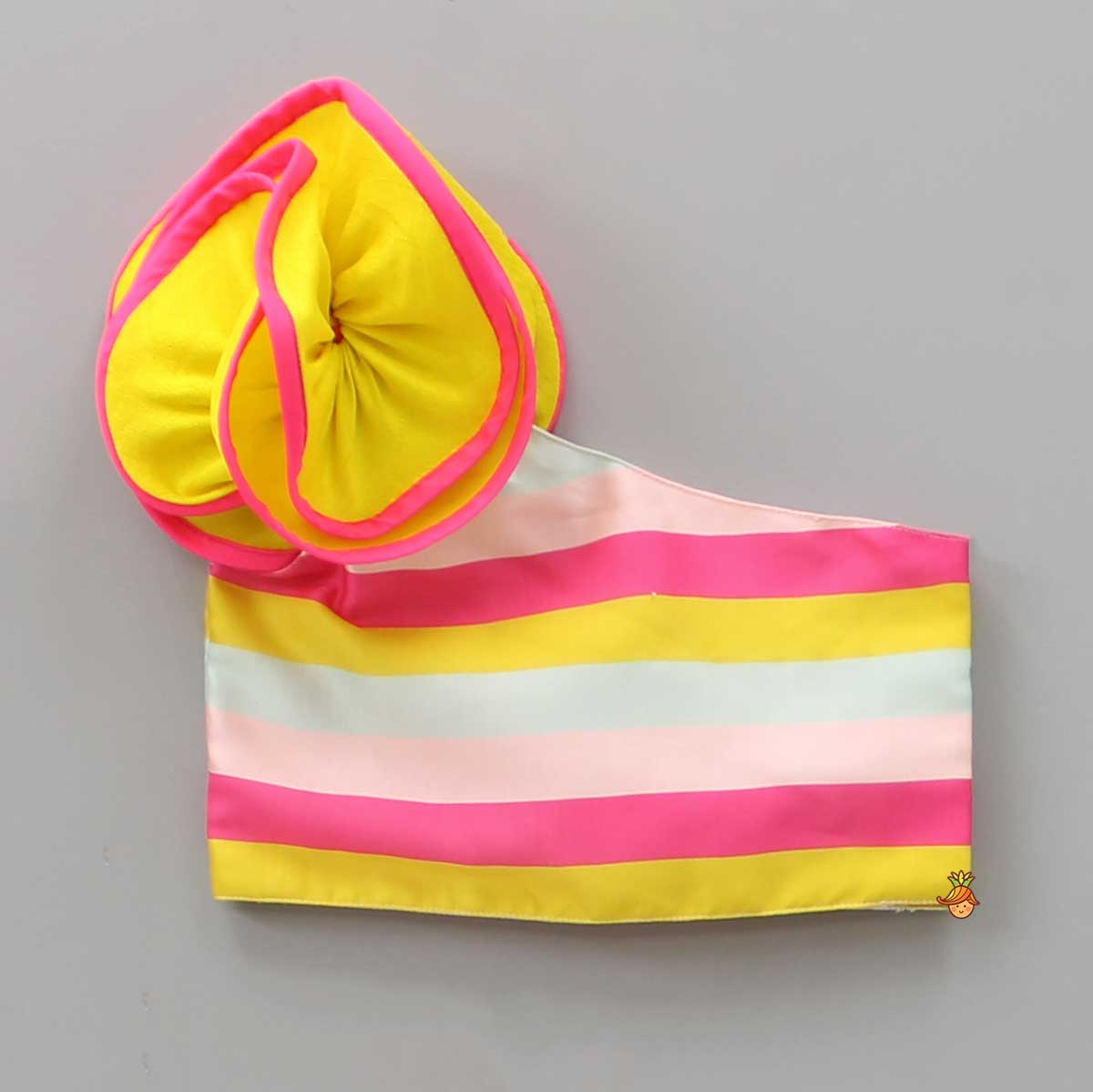 Pre Order: Horizontal Striped Ruffled Top And Yellow Pant
