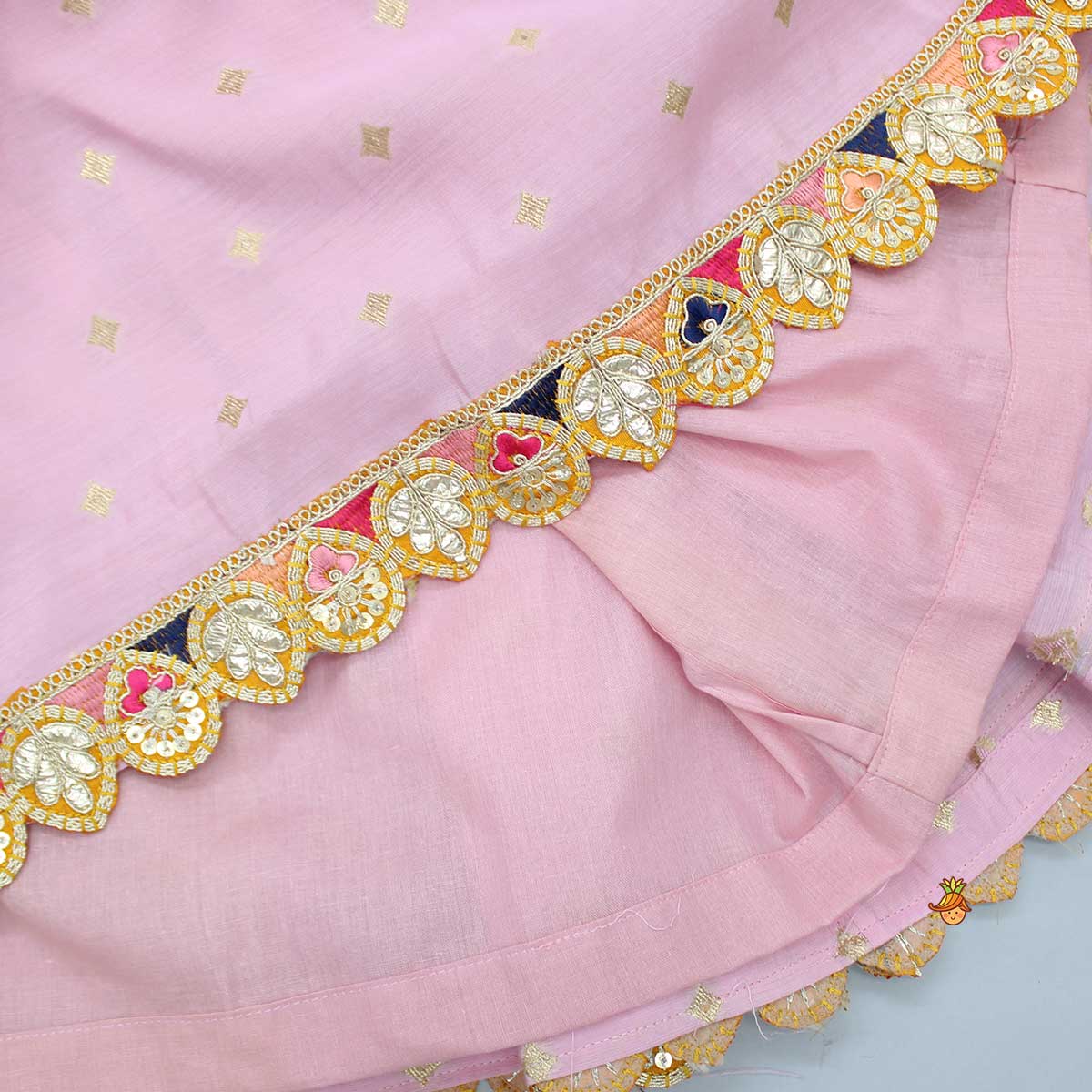 Pre Order: Front Open V Neck Pink Top And Lehenga