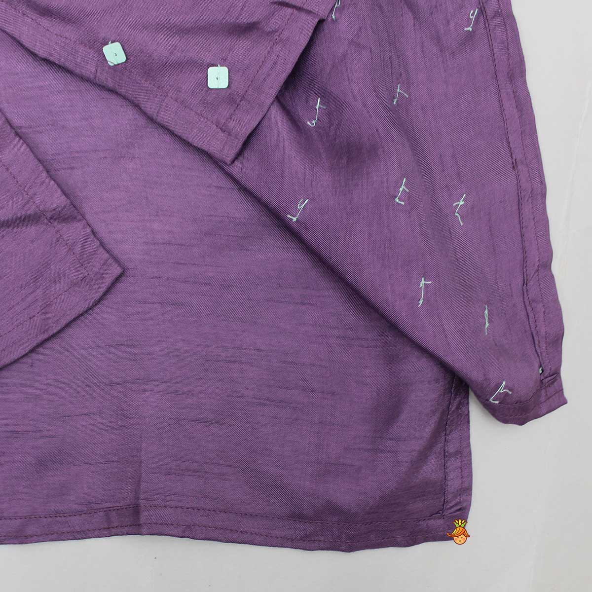 Intricate Hand Work Purple Kurta And Pyjama