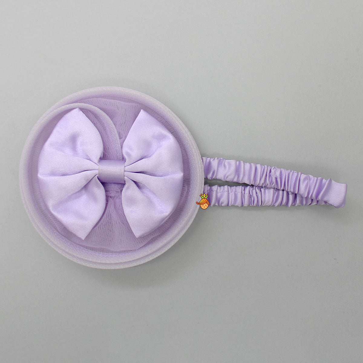 Pre Order: Embroidered Yoke Ruffle Hem Lavender Dress With Detachable Trail And Matching Head Band