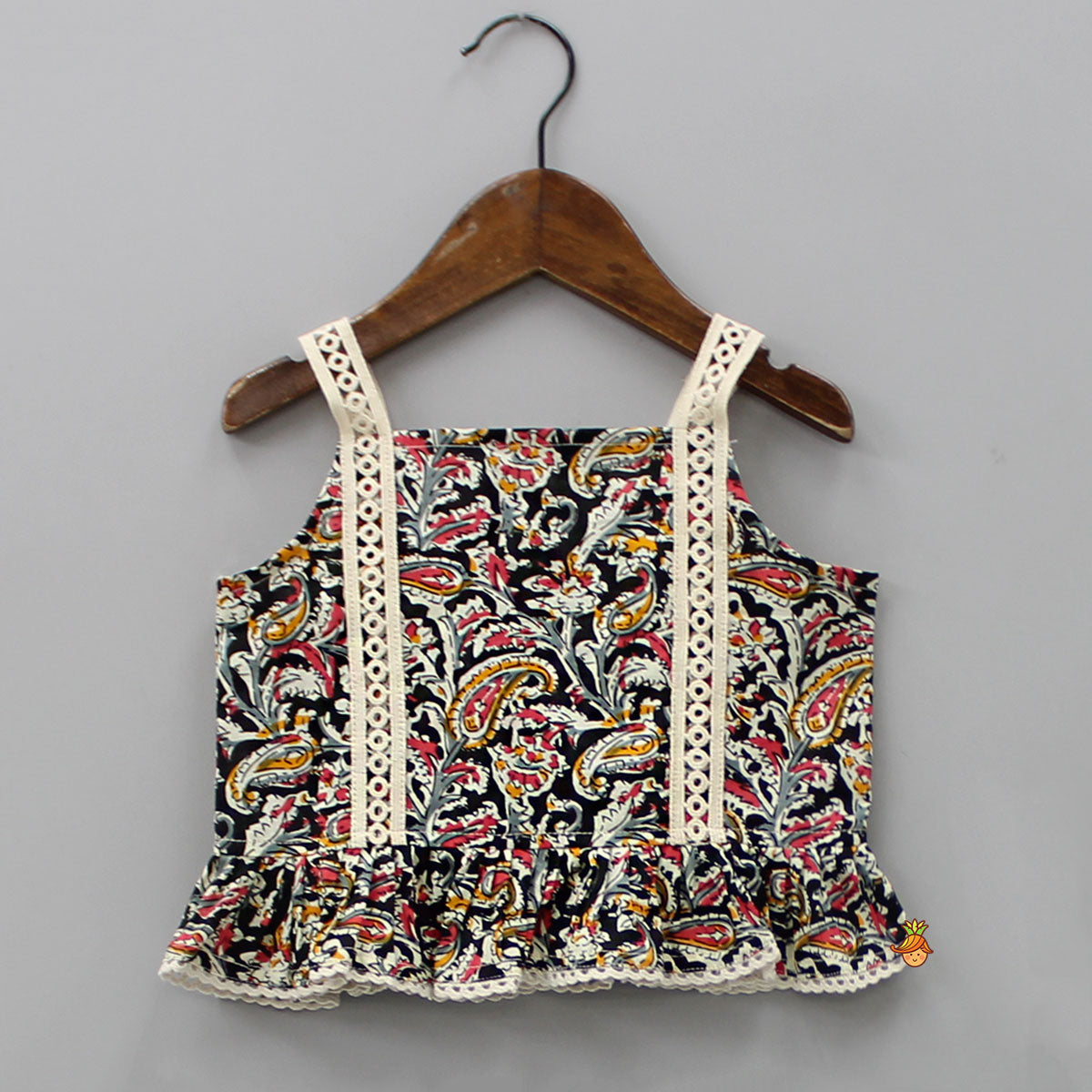 Pre Order: Lace Straps Multicolour Top and Lehenga