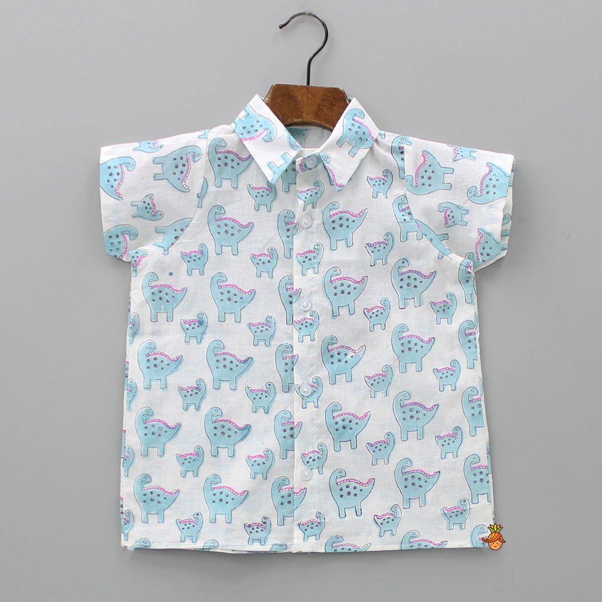 Pre Order: Collar Neck Hand Block Printed Front Open Sleepwear