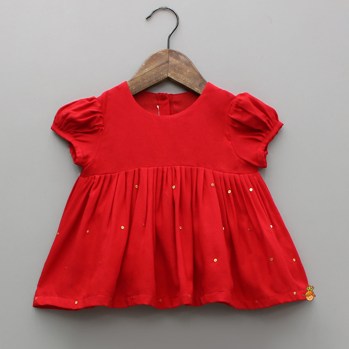Pre Order: Red Jamna With Embroidered Jacket Set