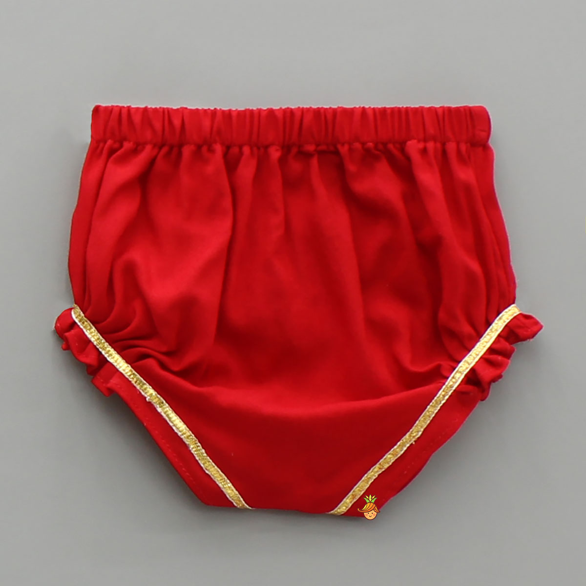 Pre Order: Red Jamna With Embroidered Jacket Set