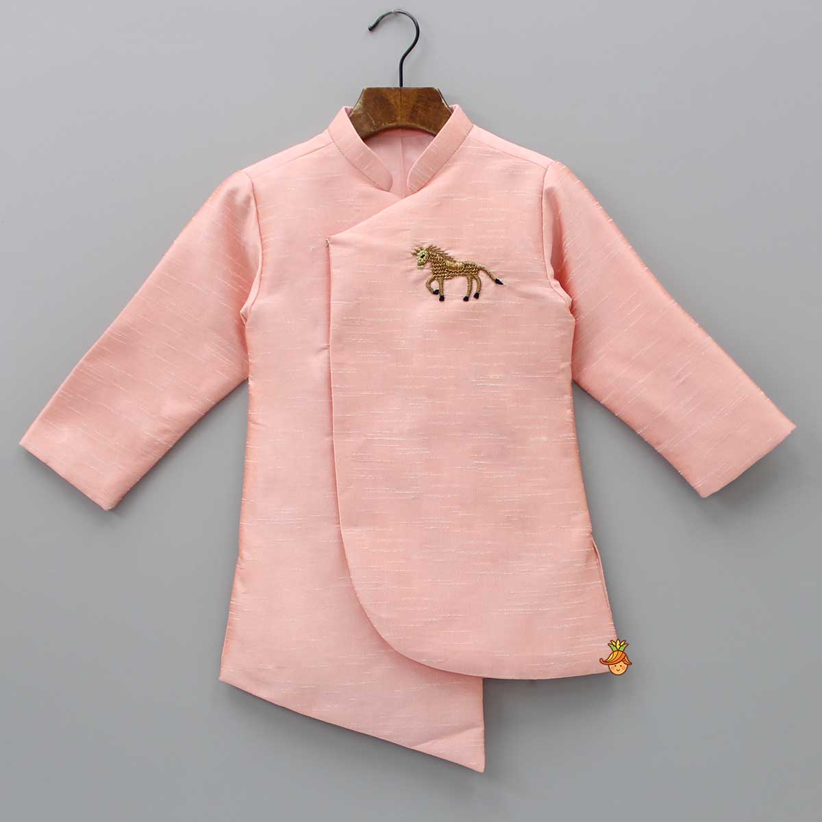 Pre Order: Horse Motif Jodhpuri Jacket And Dhoti