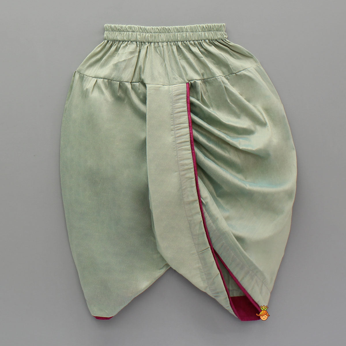 Magenta Asymmetric Kurta With Dhoti