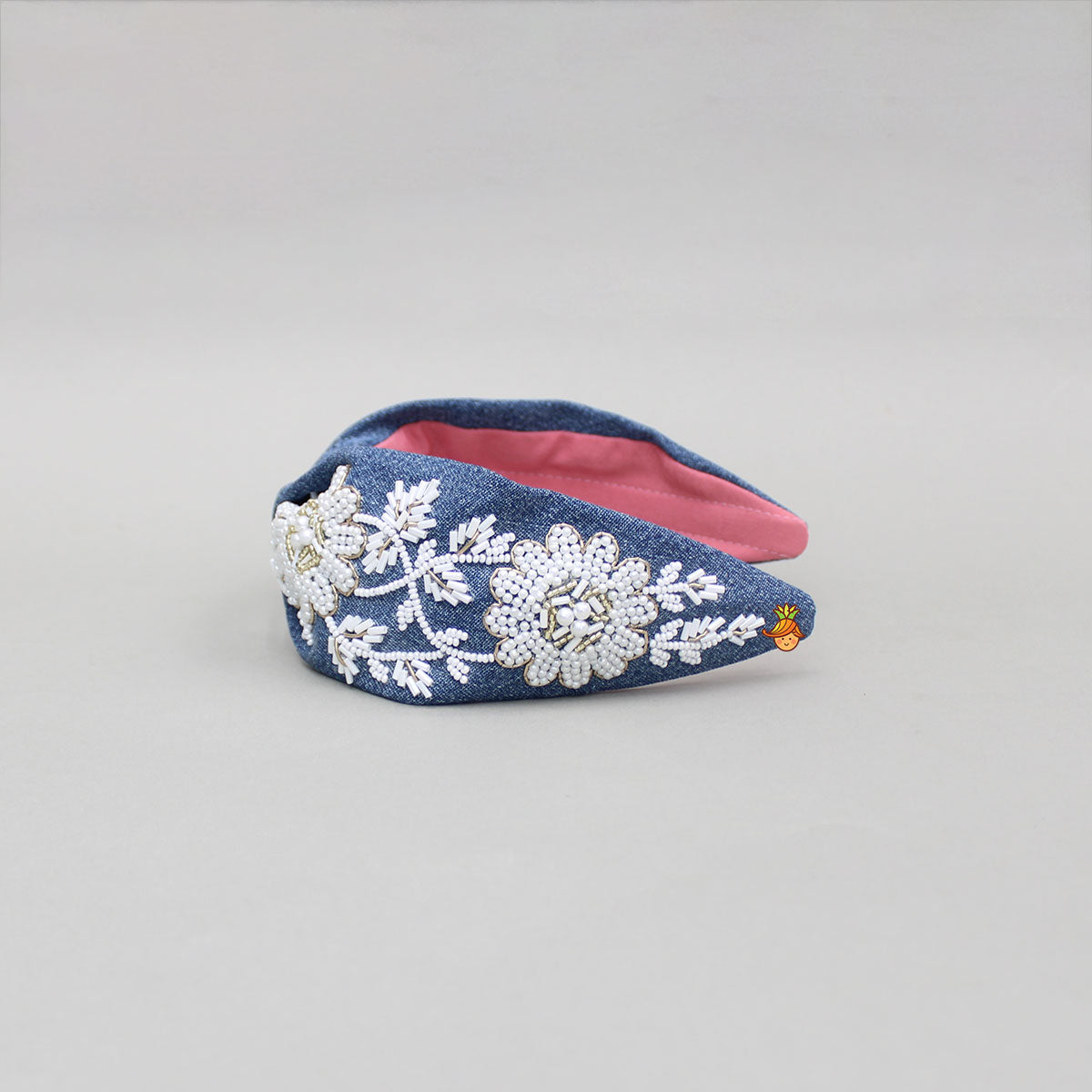 Denim Pearly Embellished Hair Band