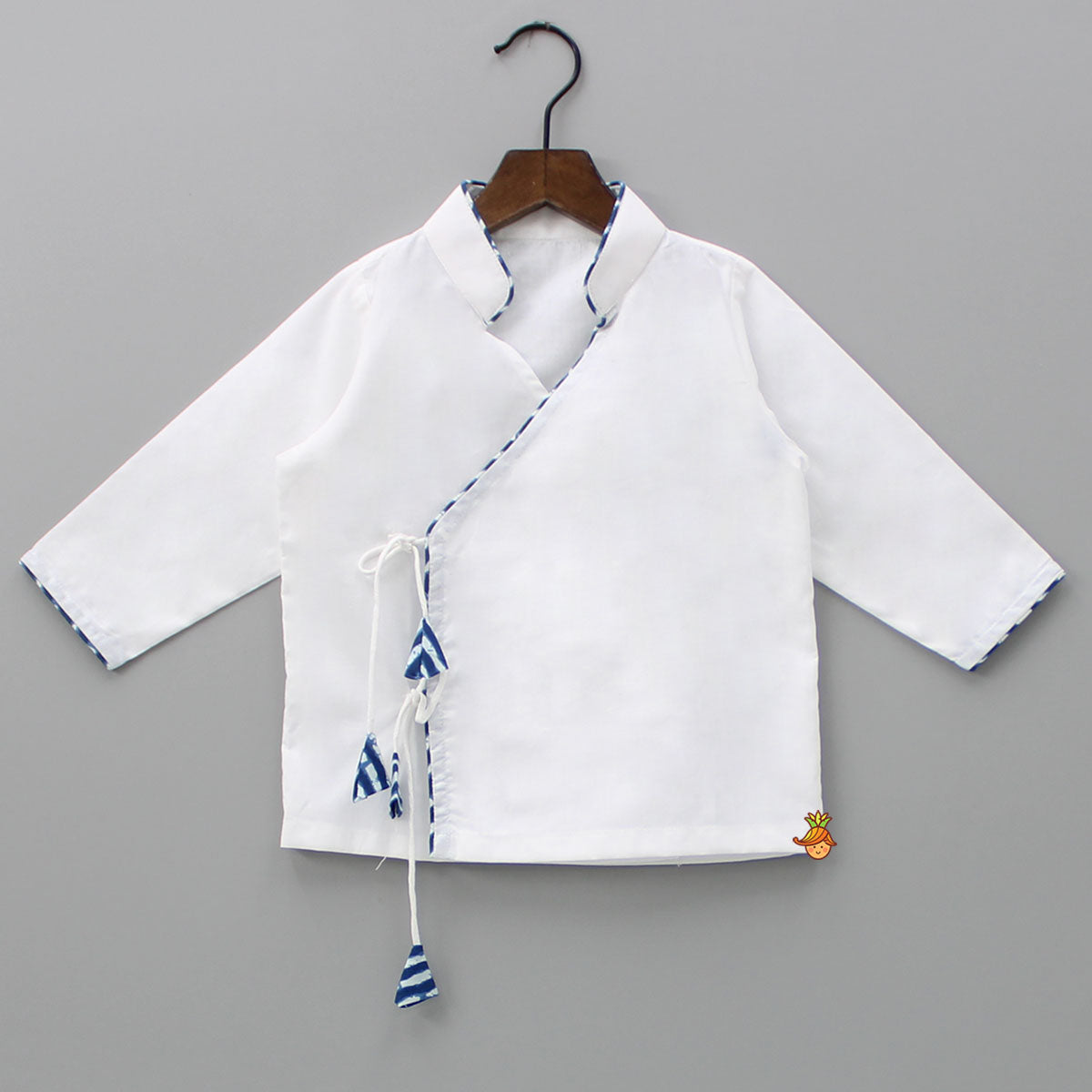 White Angrakha Kurta With Dhoti