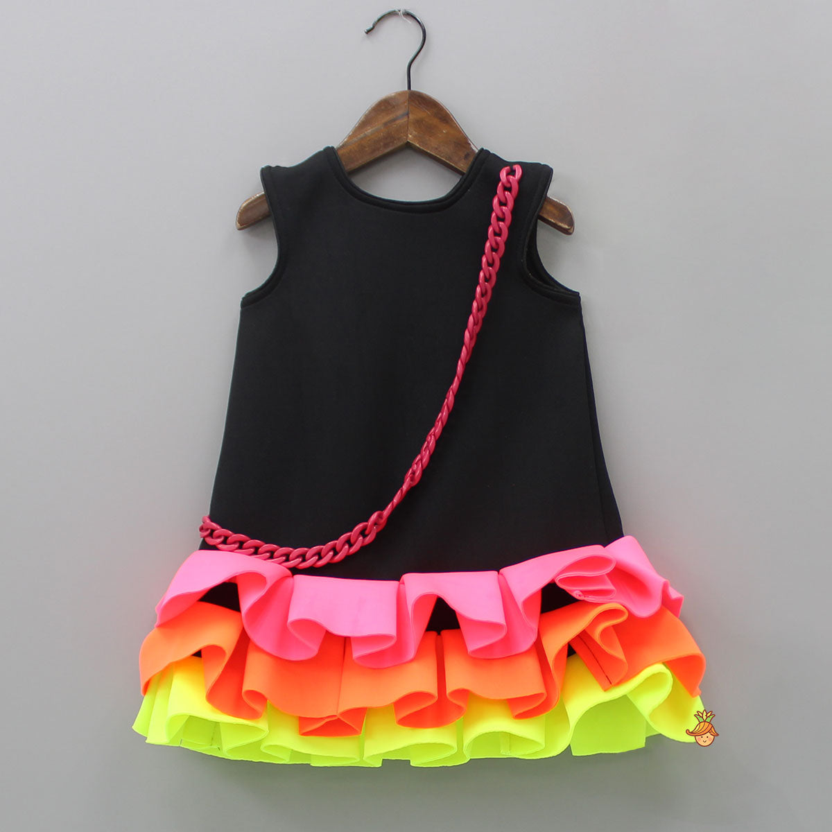 Pre Order: Neon Frilly Dress With Matching Hair Band