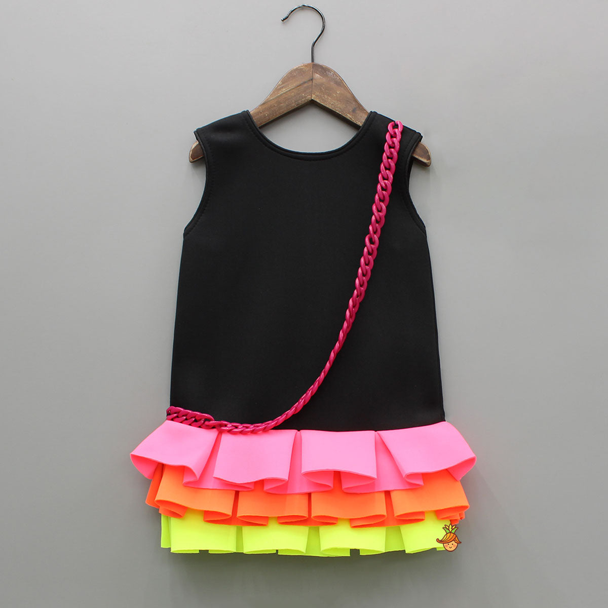 Pre Order: Neon Frilly Dress With Matching Hair Band