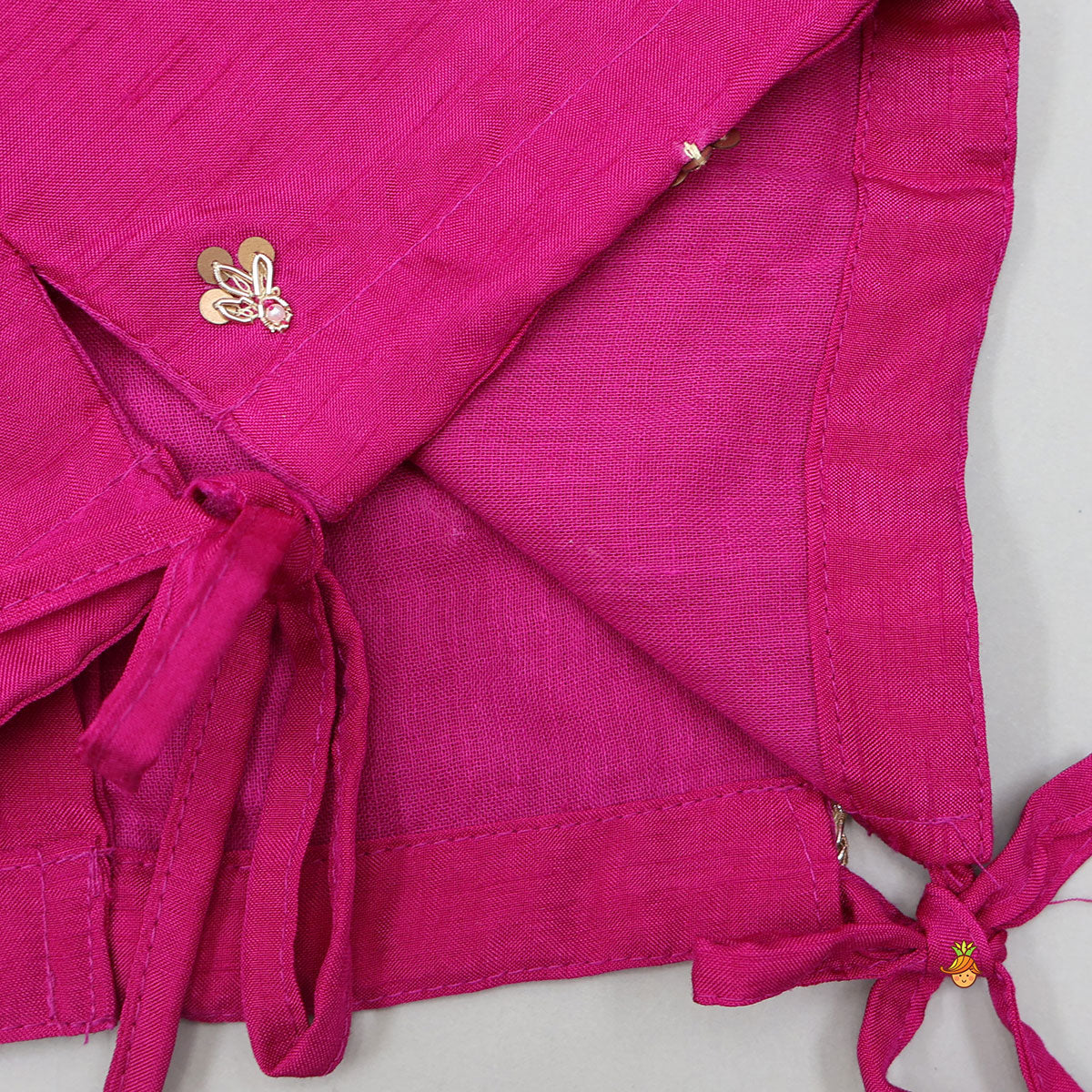 Pre Order: Sequin Work Top And Shibori Printed Lehenga