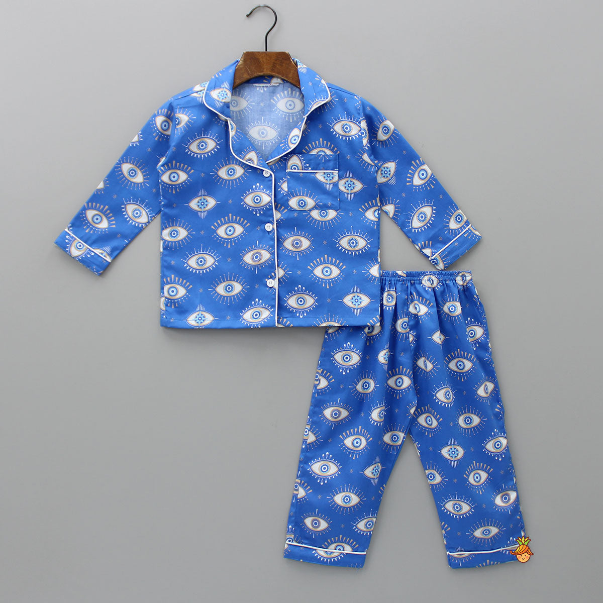 Pre Order: Eye Printed Blue Sleepwear