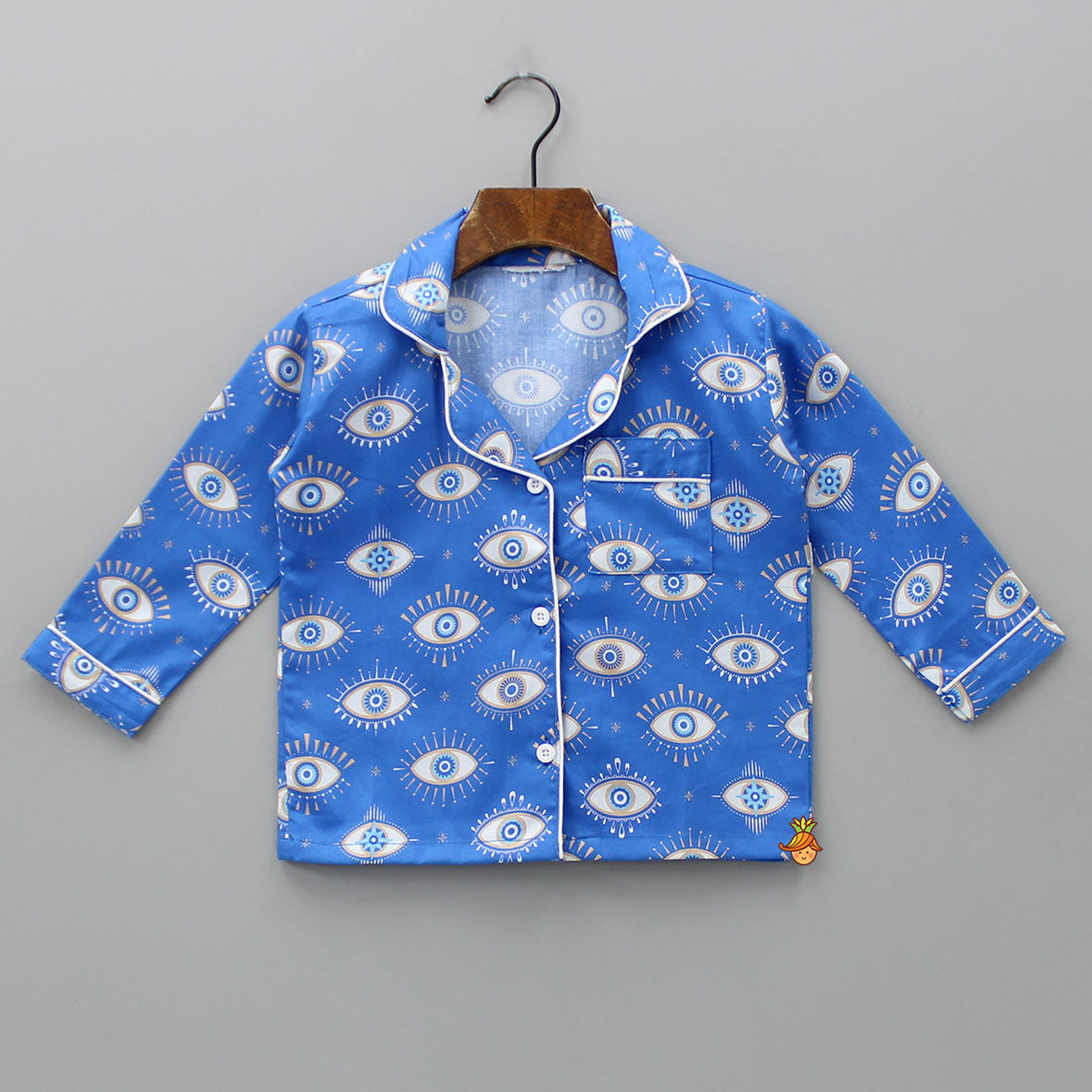 Pre Order: Eye Printed Blue Sleepwear