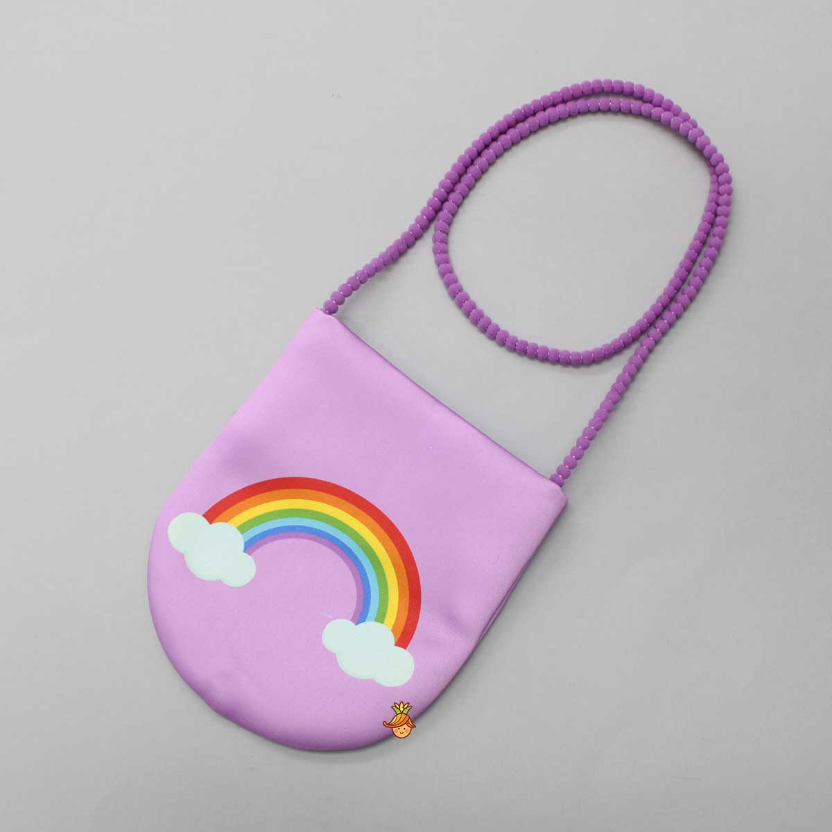 Lavender Rainbow Dress With Matching Sling Bag