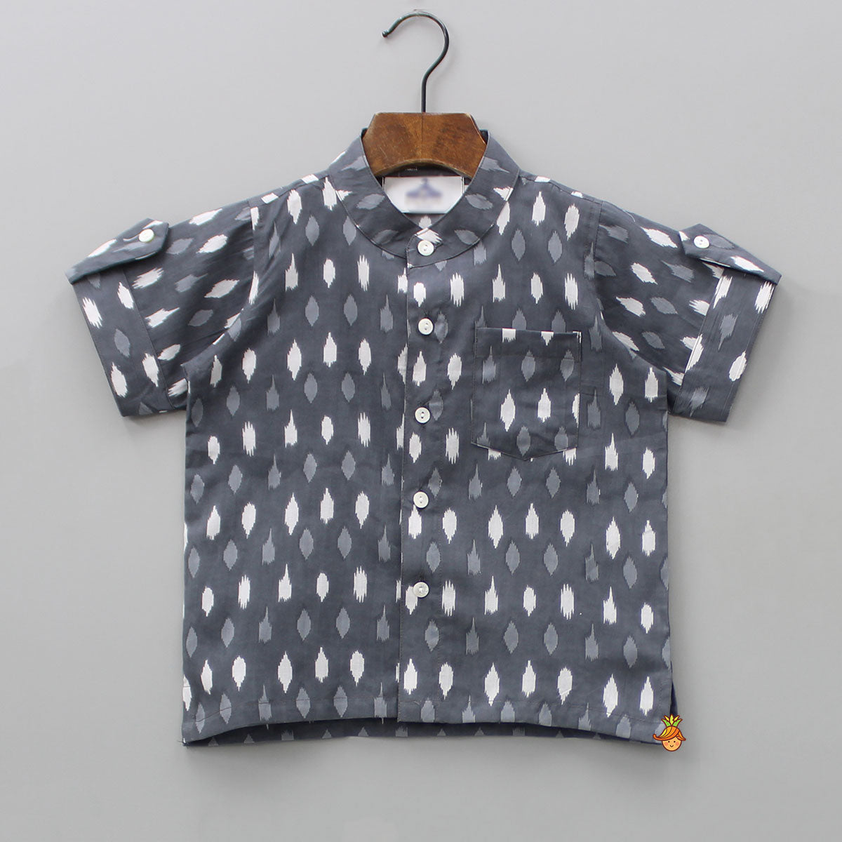 Pre Order: Grey Hand Block Printed Shirt