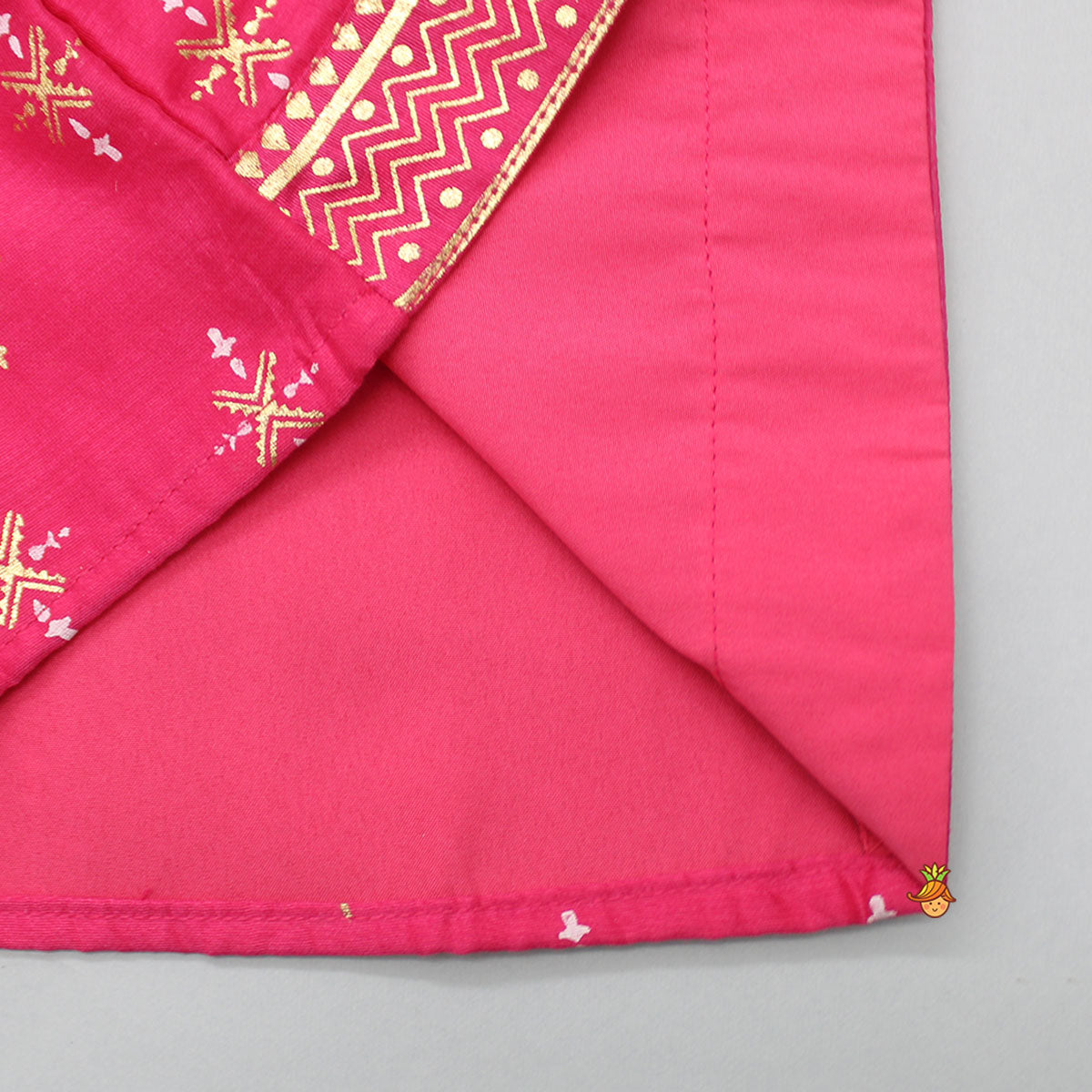 Foil Printed And Abhla Work Stylish Top With Box Pleated Palazzo