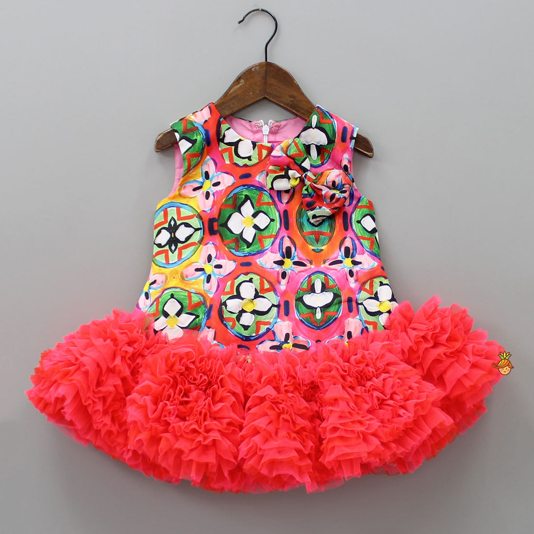 KIDS FRILL HEM DRESS WHITE SIDE OF THE MOON main image 0