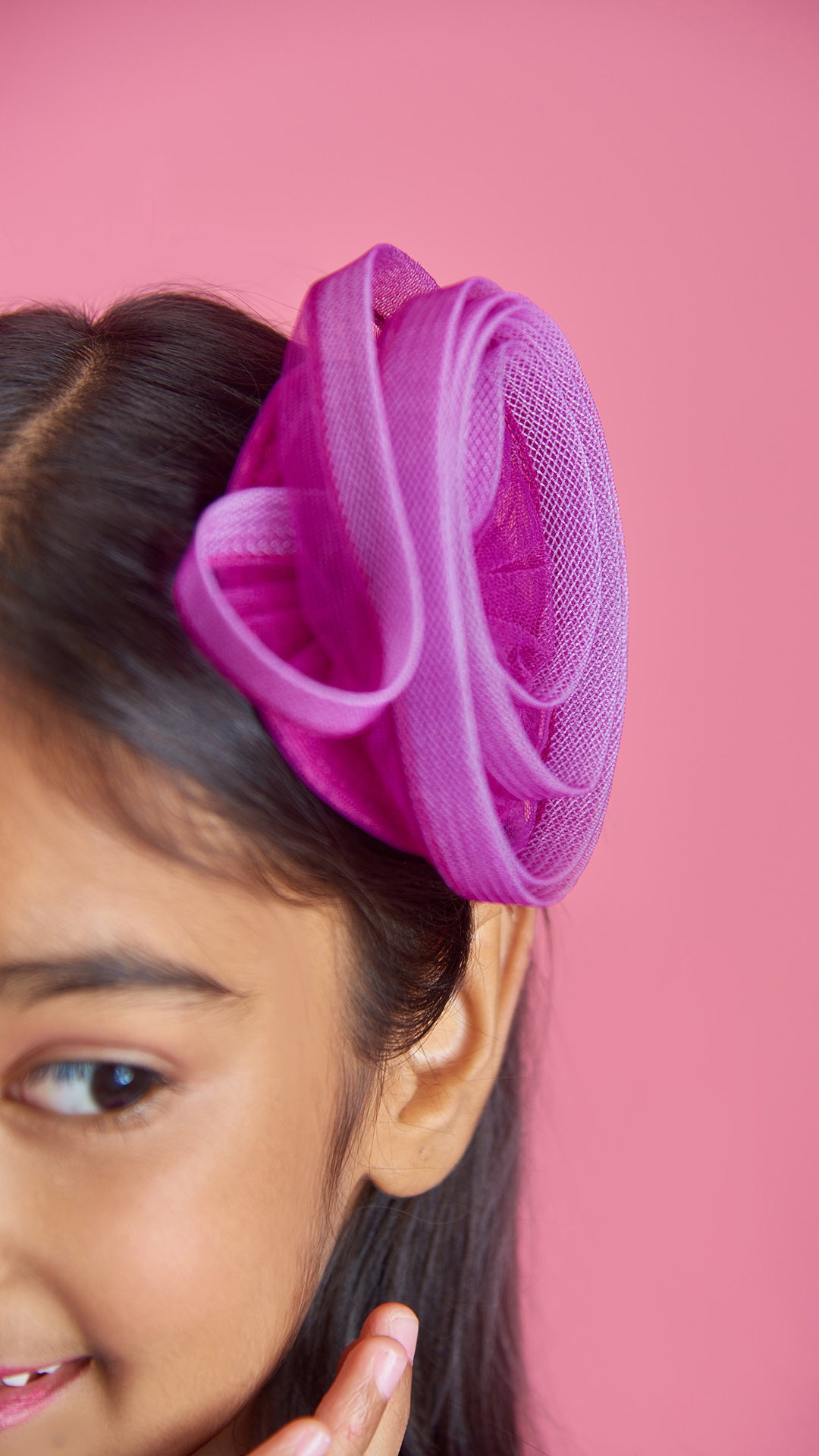 Pre Order: Pretty Purple Ruffled Layered Gown With Matching Hair Clip