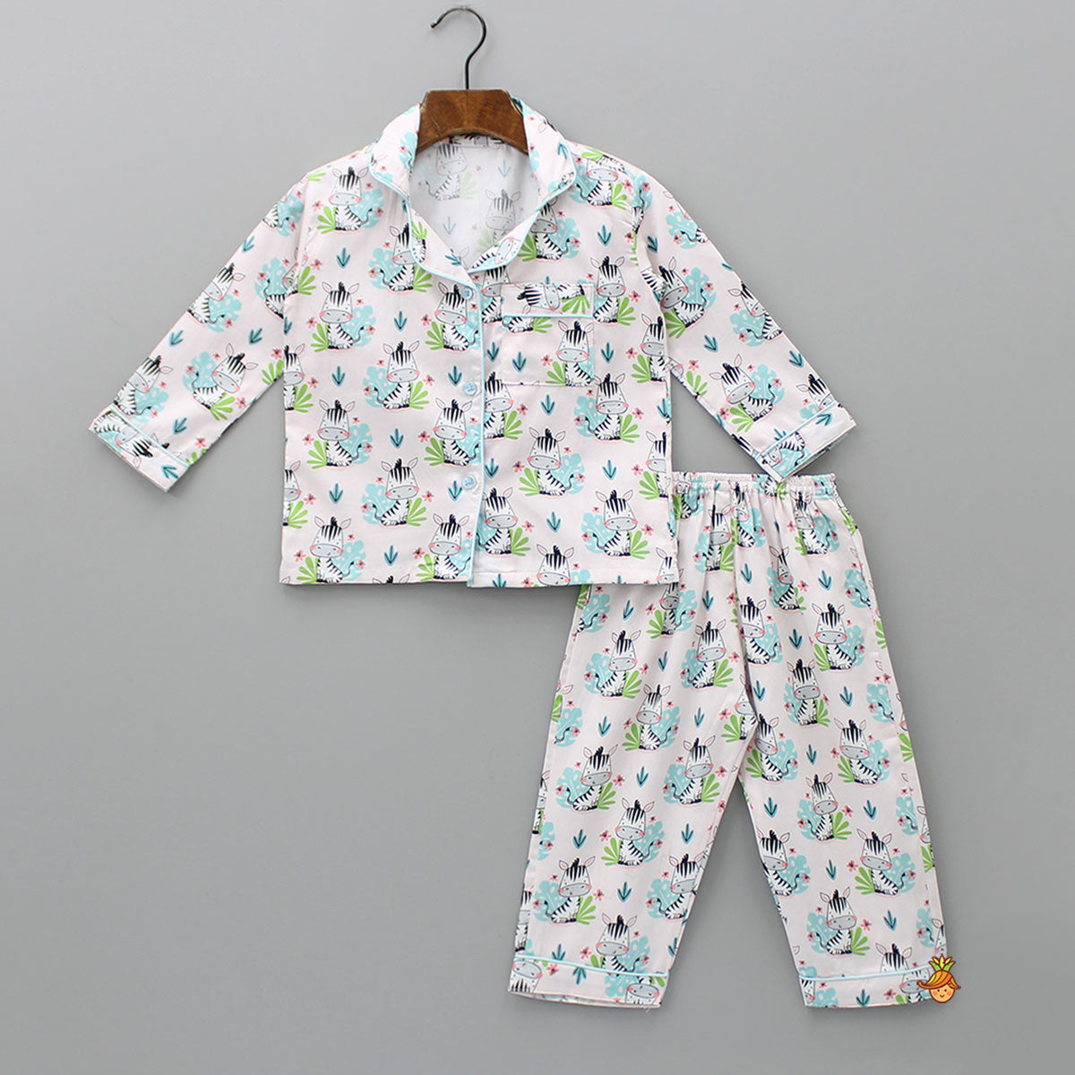 Pre Order: Cute Baby Zebra Printed Sleepwear Set