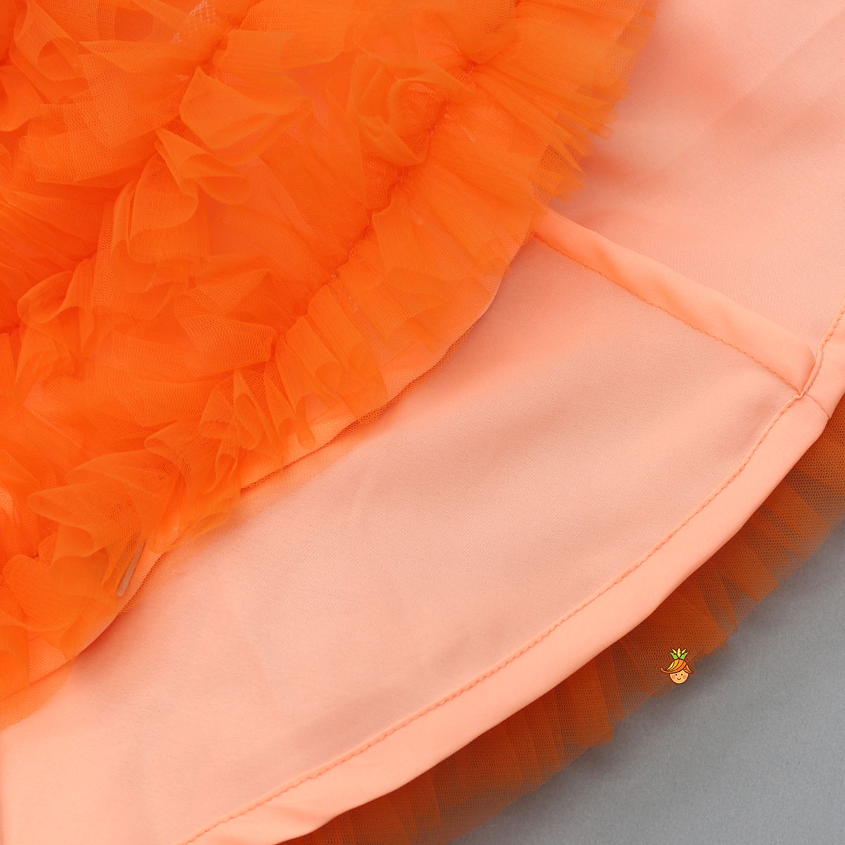 Swirl Frilled One Shoulder Orange Dress