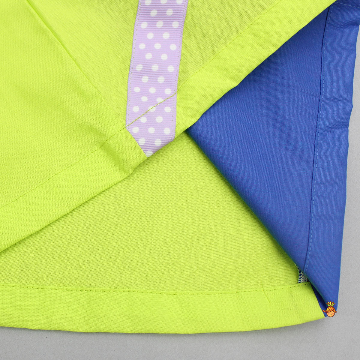 Pre Order: Neon Green And Blue Colour Block Dress