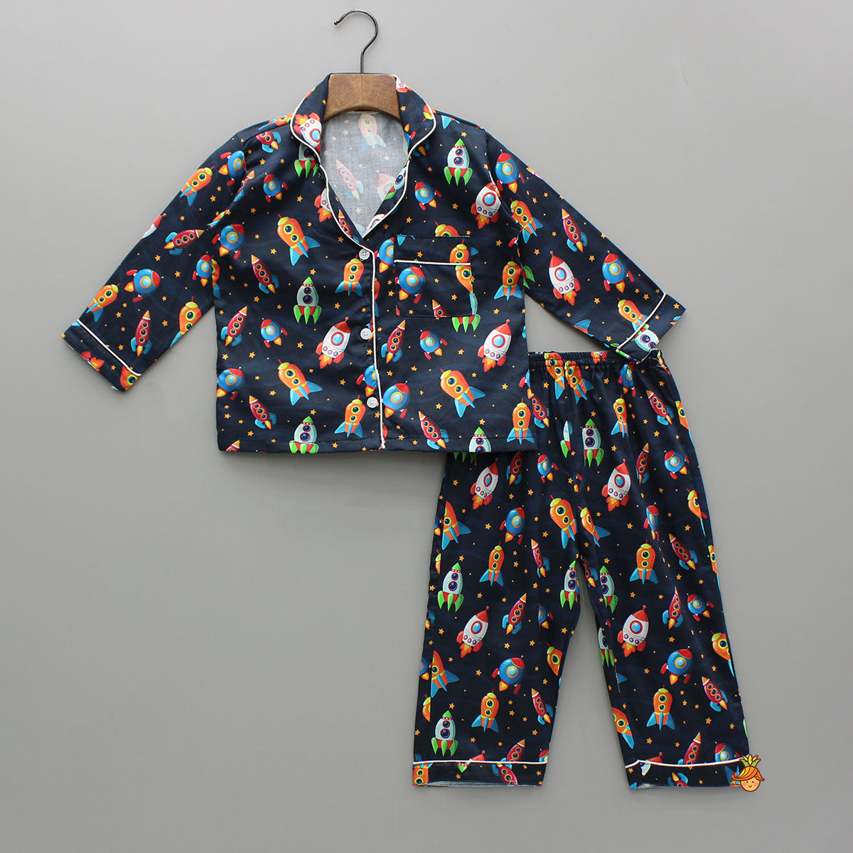 Pre Order: Rocket Ship Printed Sleepwear Set